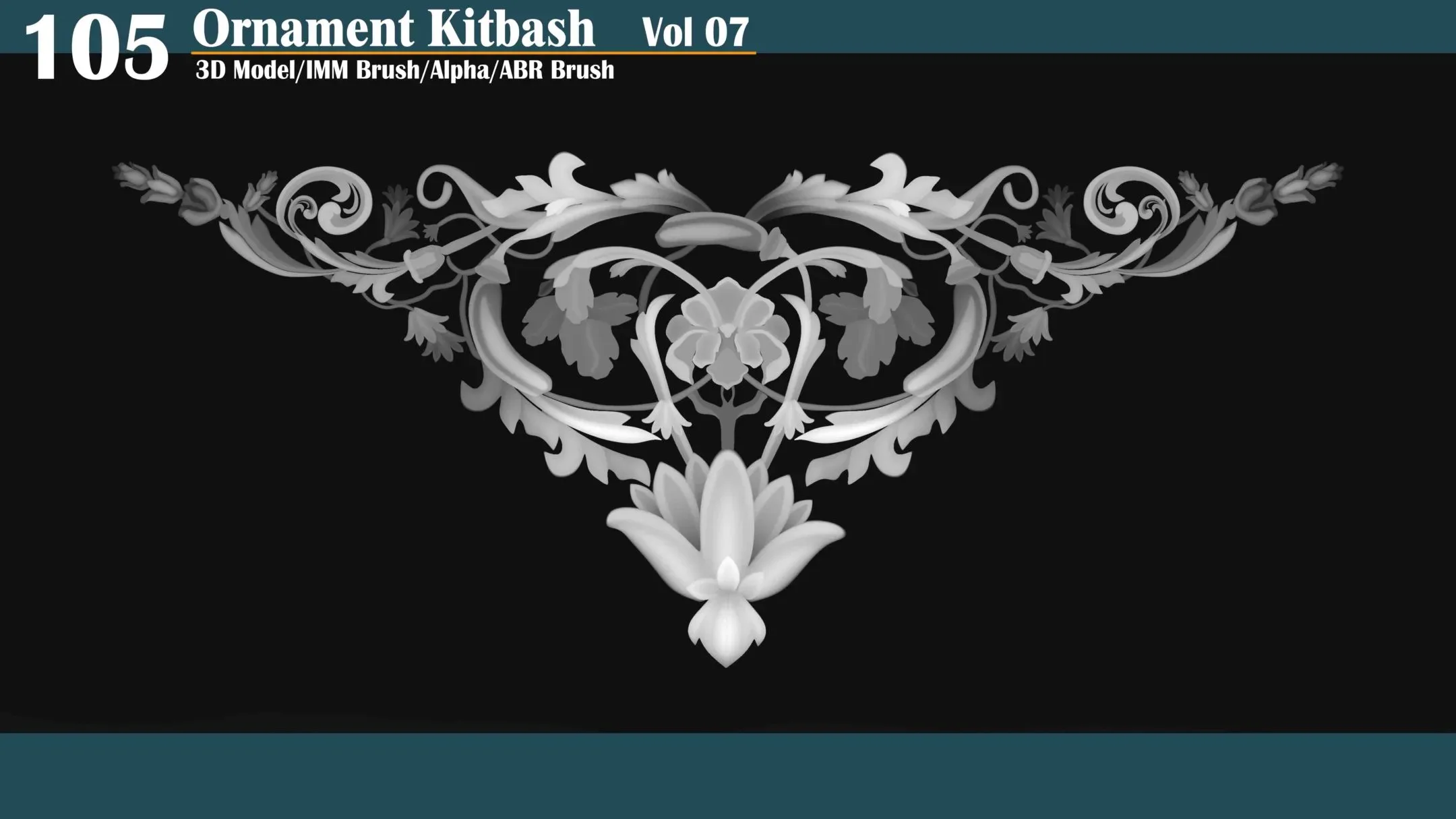 105 Sahra Ornament Kitbash 3D Model/IMM Brush/Alpha VOL07