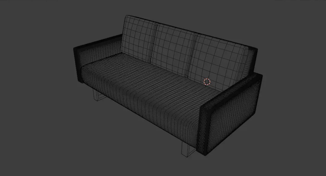 3D velvet couch