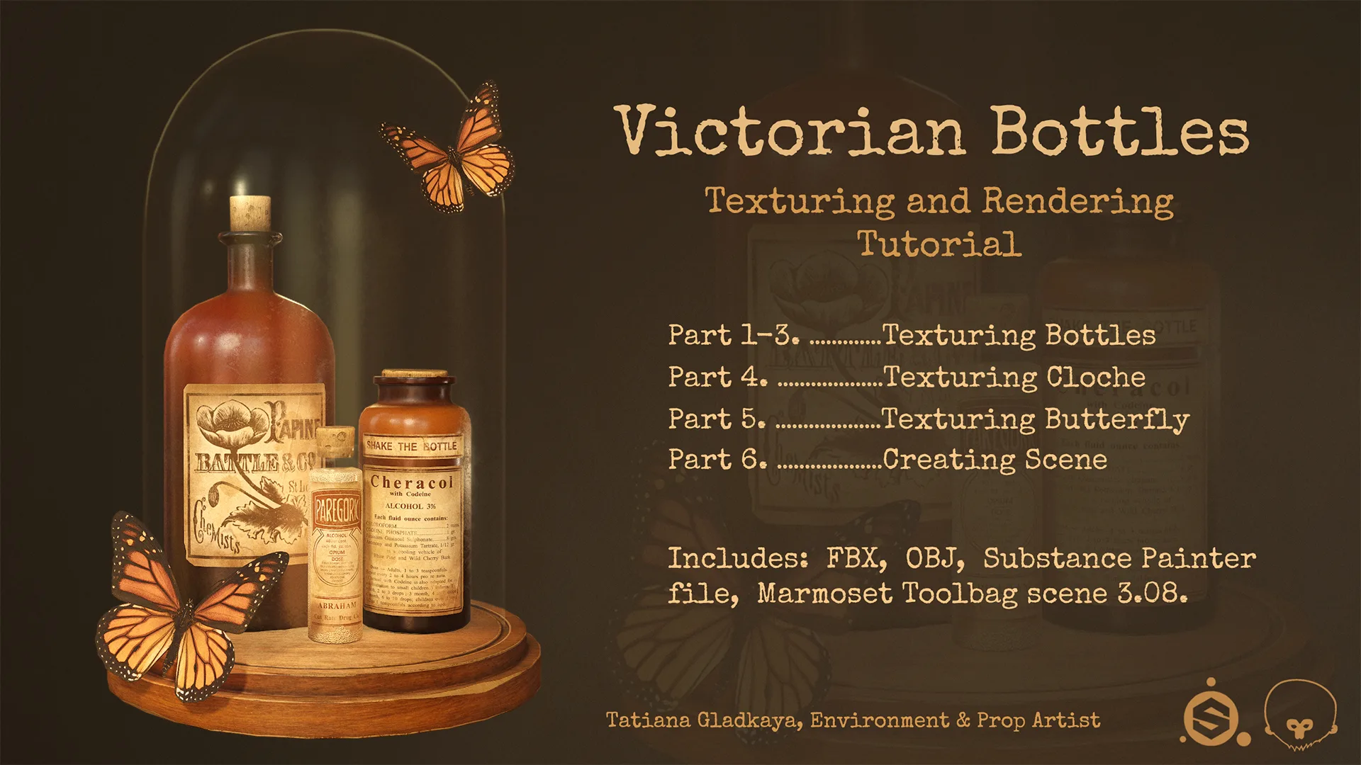 Victorian Bottles | Texturing & Rendering Tutorial