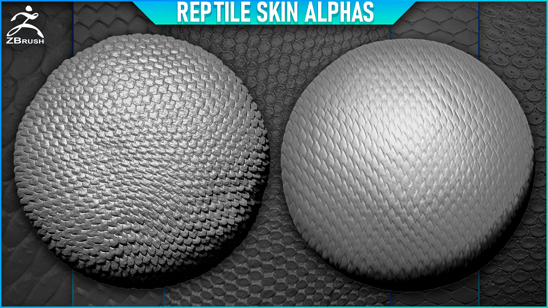 Reptile Skin Alphas Tileable vol. 3 (ZBrush, 2K)