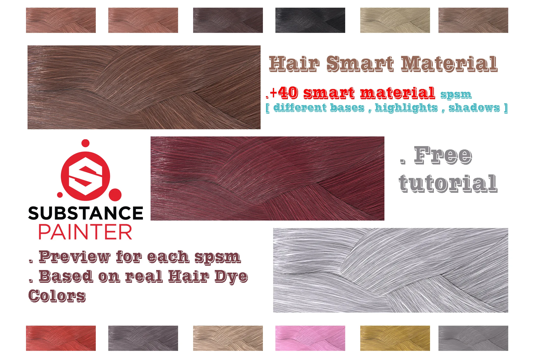 +40 Hair Smart Materials + free video tutorial