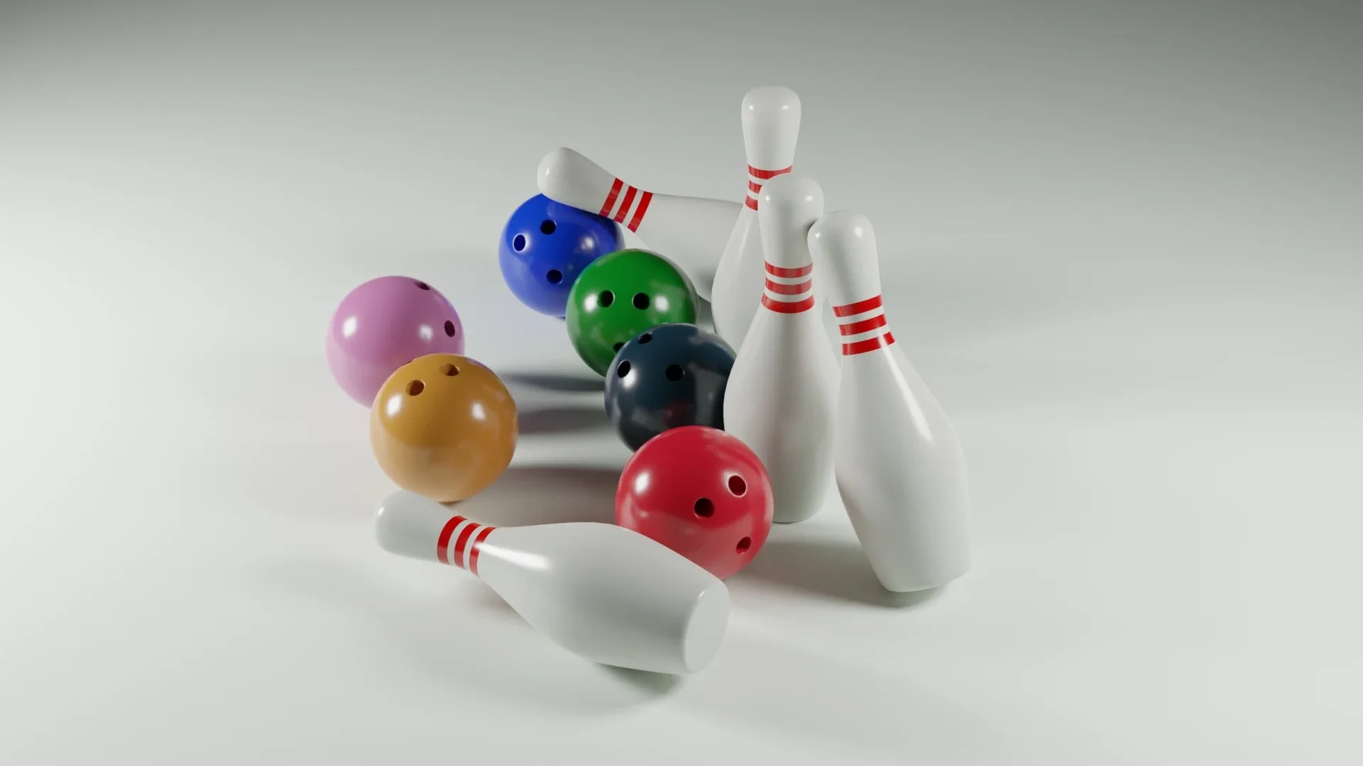 3D Bowling ball &amp; pin