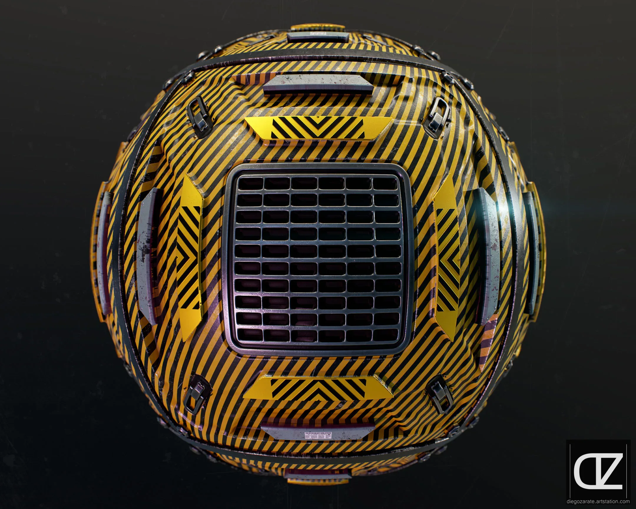 PBR - CAUTION SCIFI PANEL - 4K MATERIAL