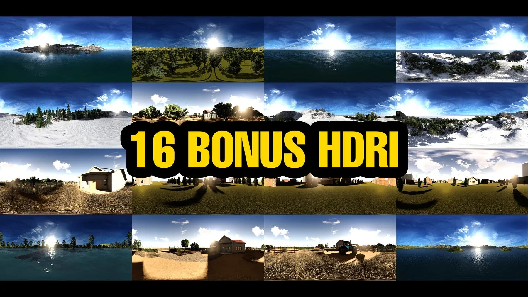 50 High Resolution HDRI / 8K - V2 +16 Bonus HDRI