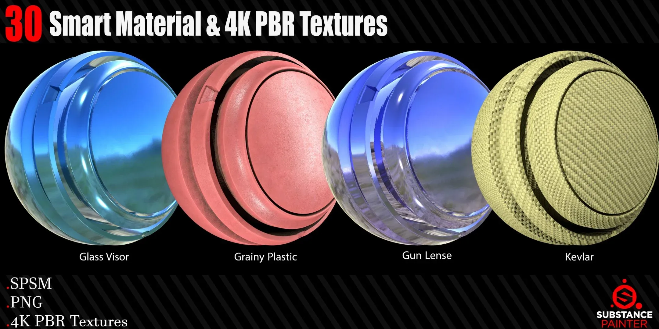 30High Quality and Procedural Smart Materials + 4KPBR Textures