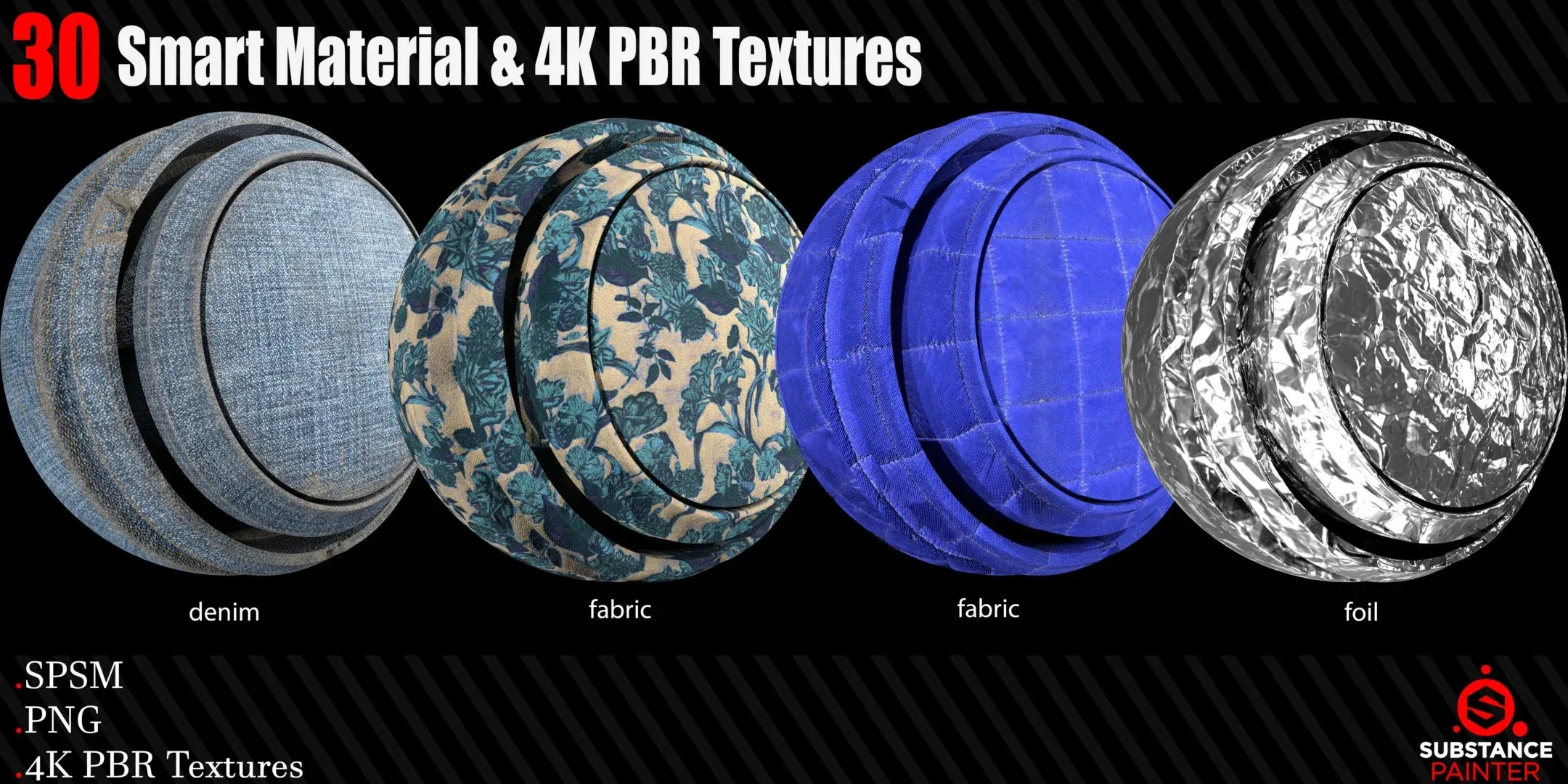 30High Quality and Procedural Smart Materials + 4KPBR Textures