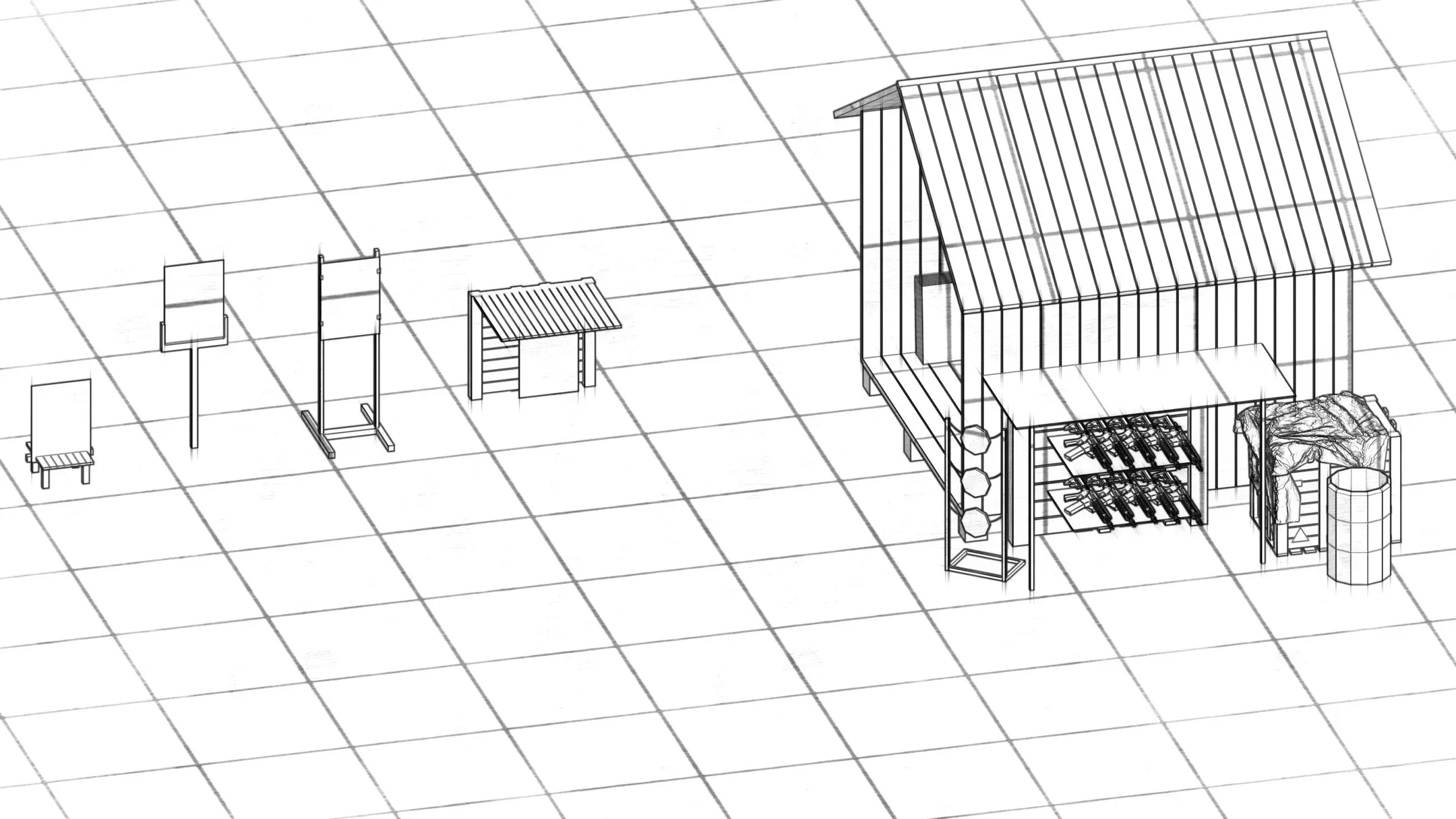 Low Poly Shooting Range Kitbash