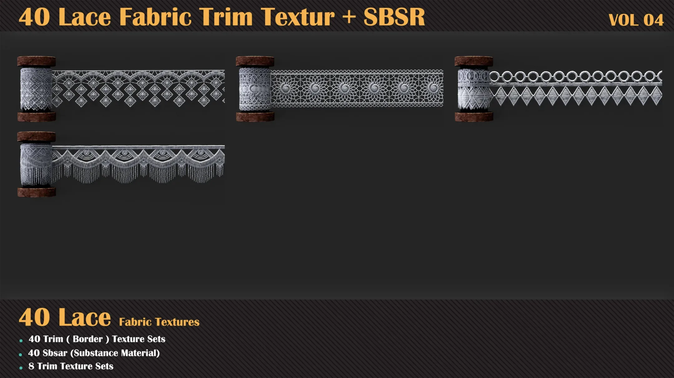 40 Lace Fabric Trim Textur + SBSR - VOL 04