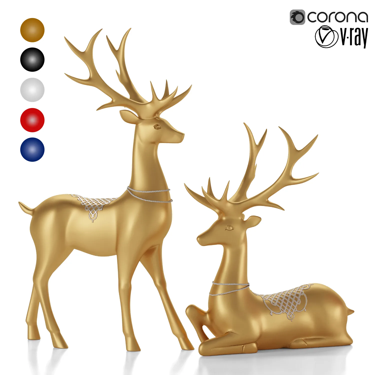 lucky christmas reindeer figurines