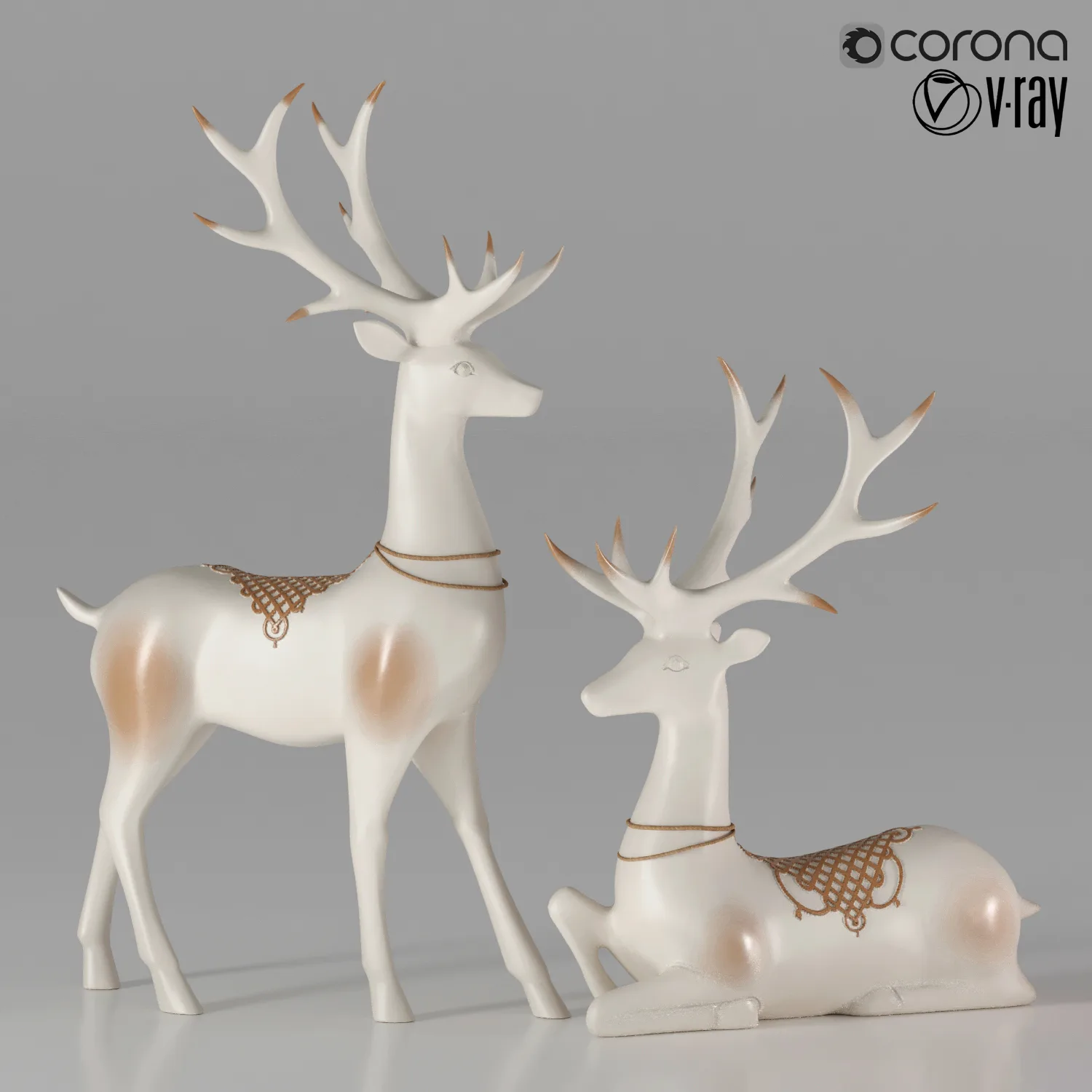lucky christmas reindeer figurines