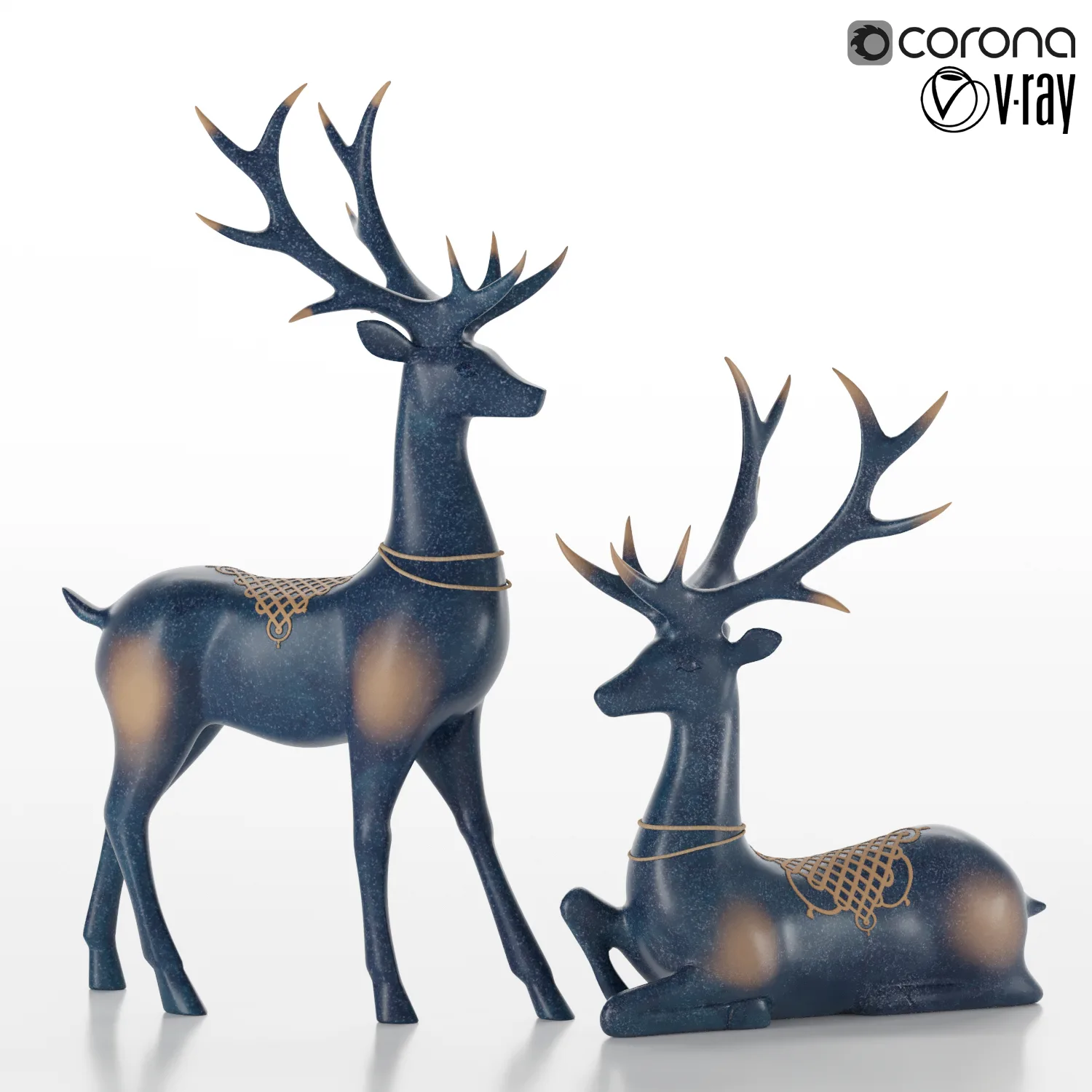 lucky christmas reindeer figurines