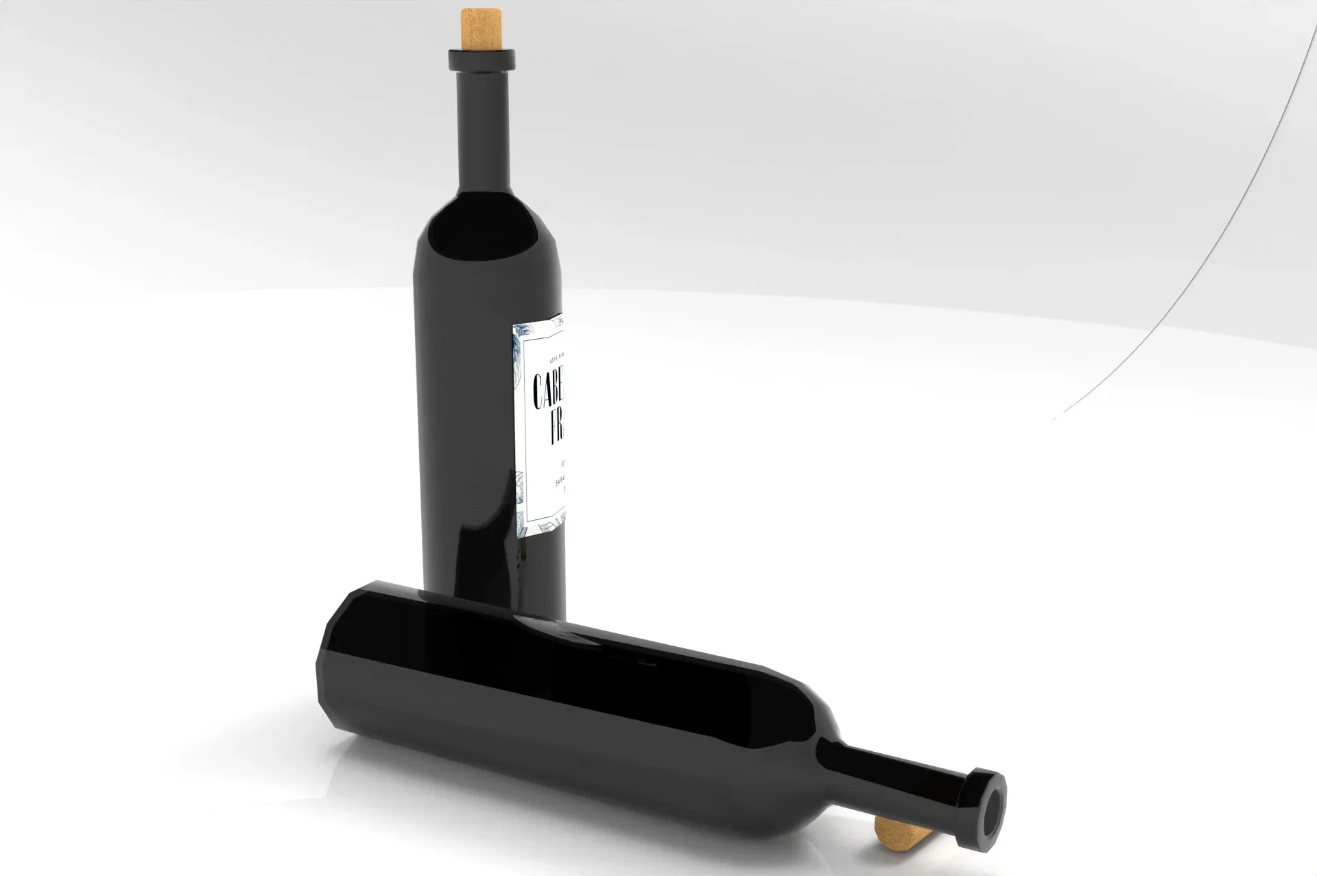 Low Poly Reality Wine Bottle + Label MockUp Tutorial