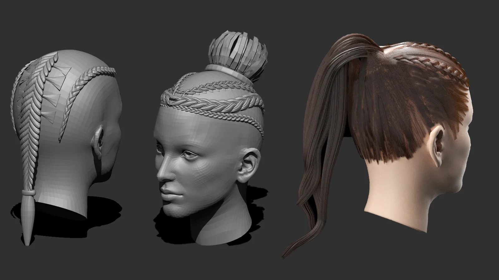 ZBRUSH LOW POLY HAIRSTYLE GENERATOR: imm brush bundle + free video