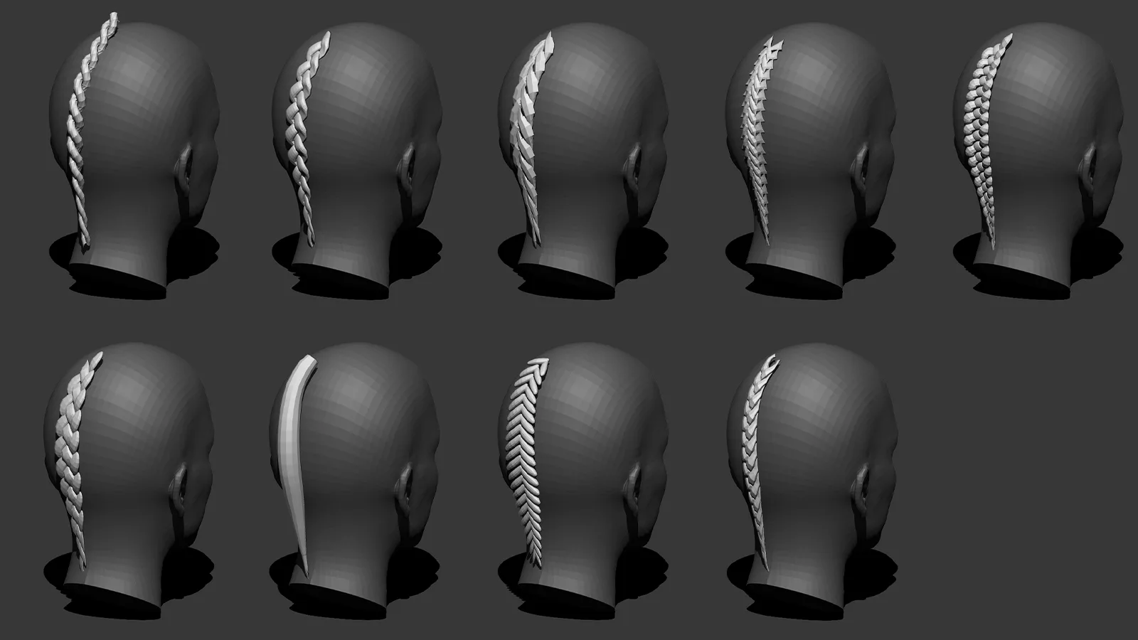 ZBRUSH LOW POLY HAIRSTYLE GENERATOR: imm brush bundle + free video