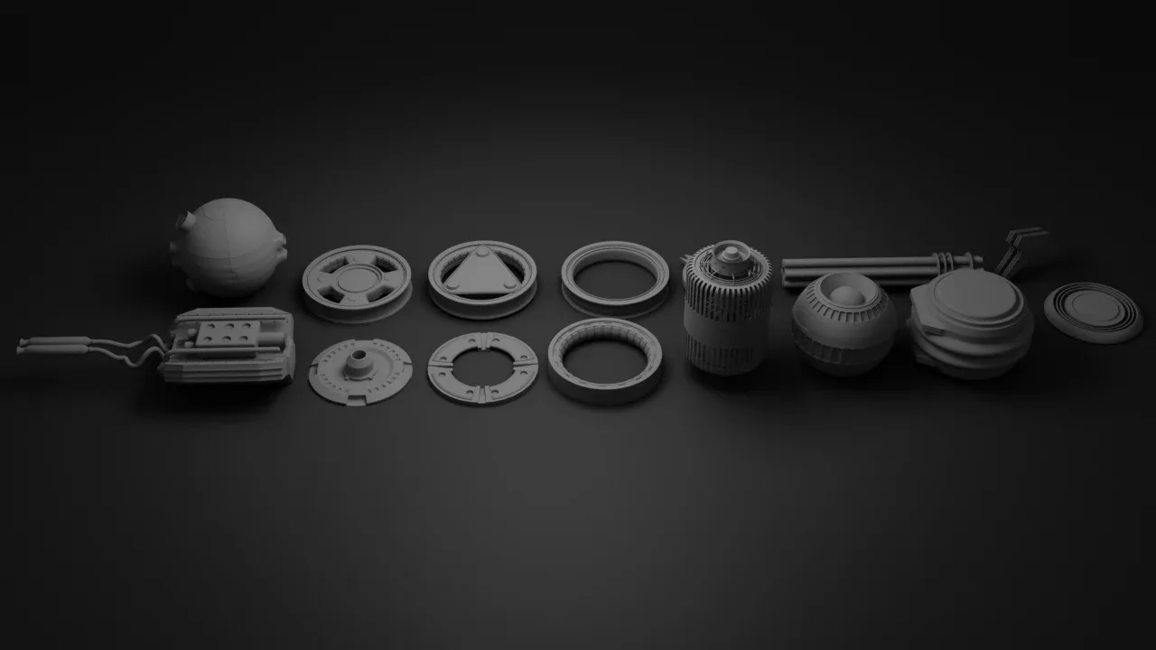 Kitbash hard surface game assets