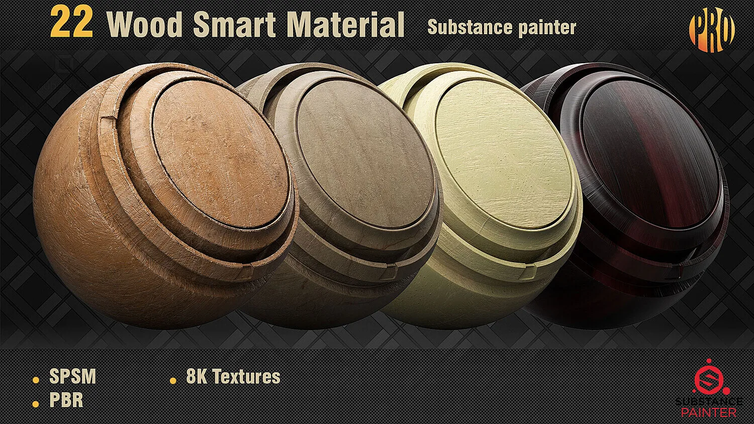 22 Wood Smart Materials for Substance Painter