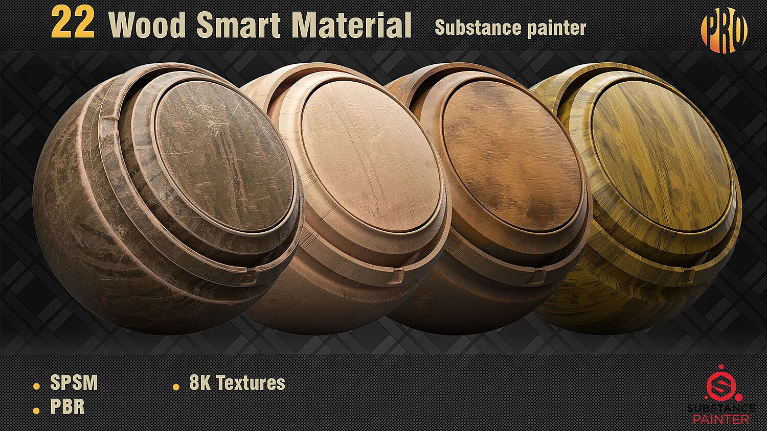 22 Wood Smart Materials for Substance Painter