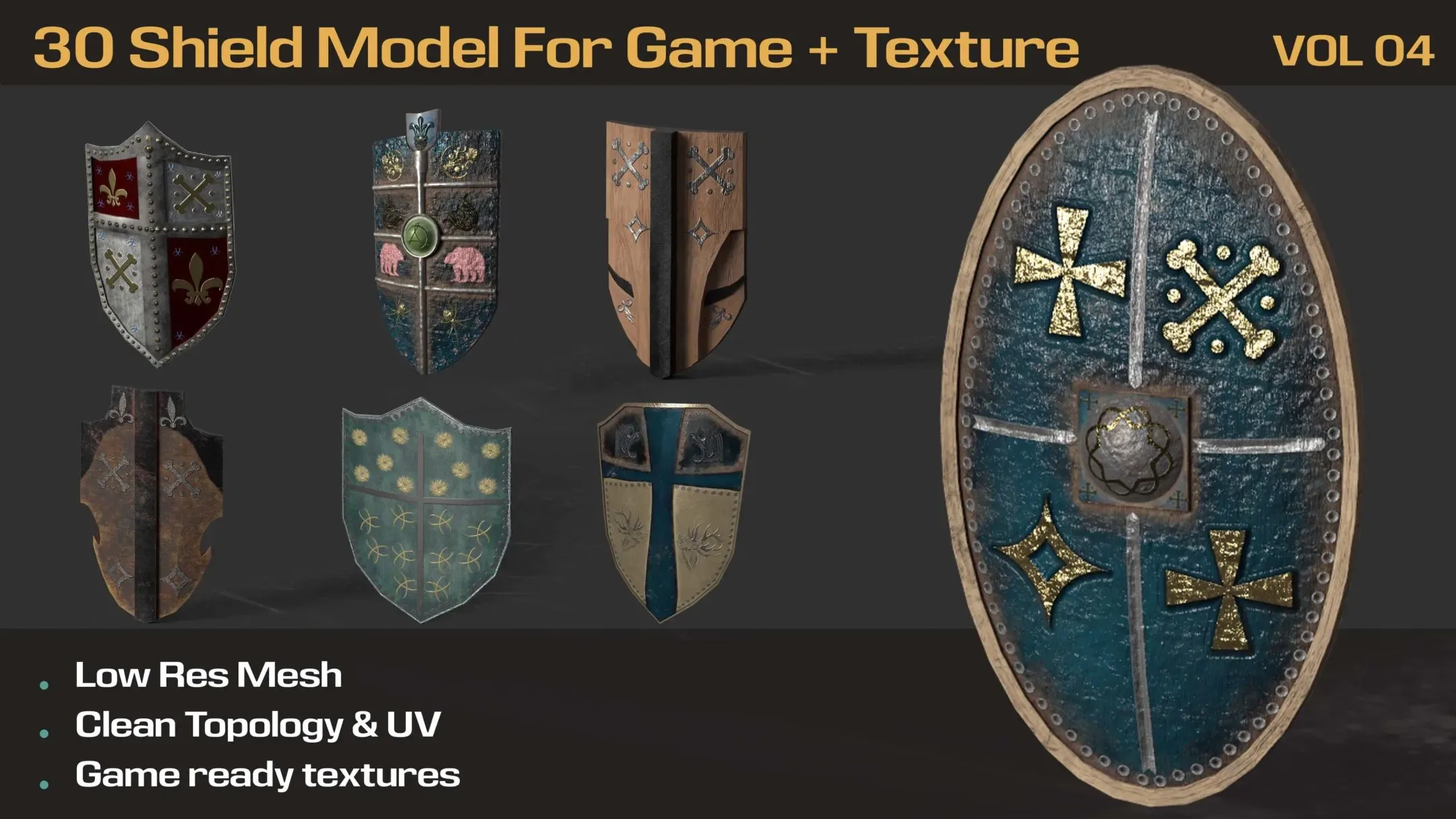 Shield Models Game-Ready+Texture