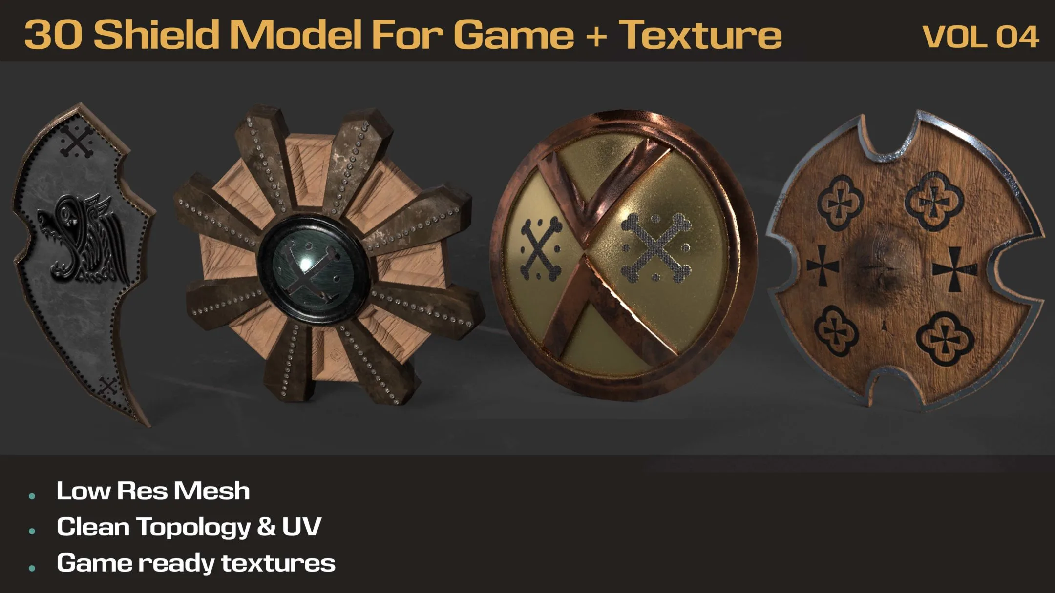 Shield Models Game-Ready+Texture