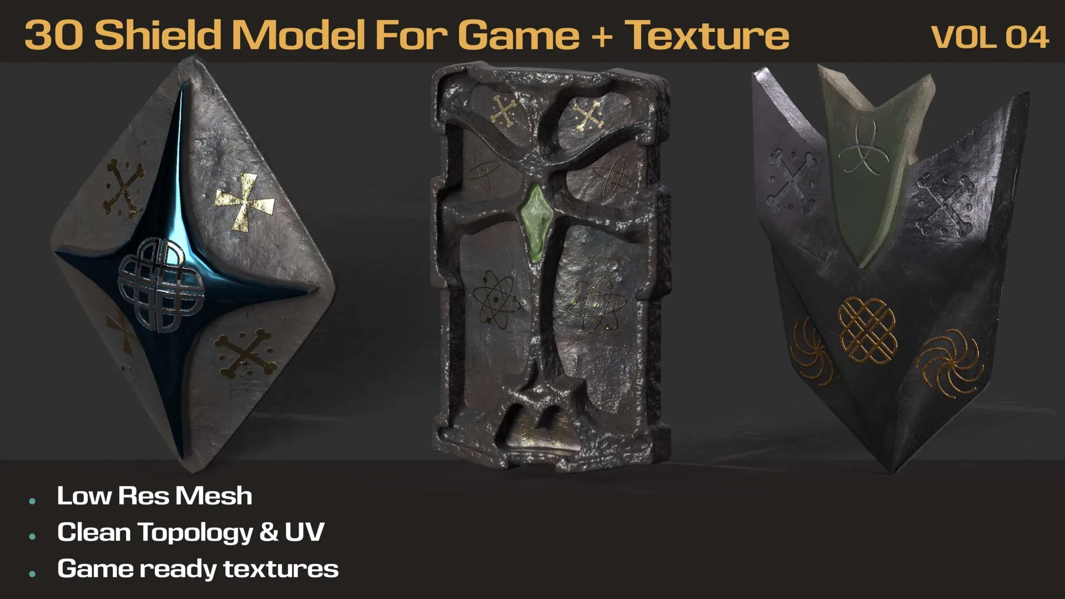 Shield Models Game-Ready+Texture