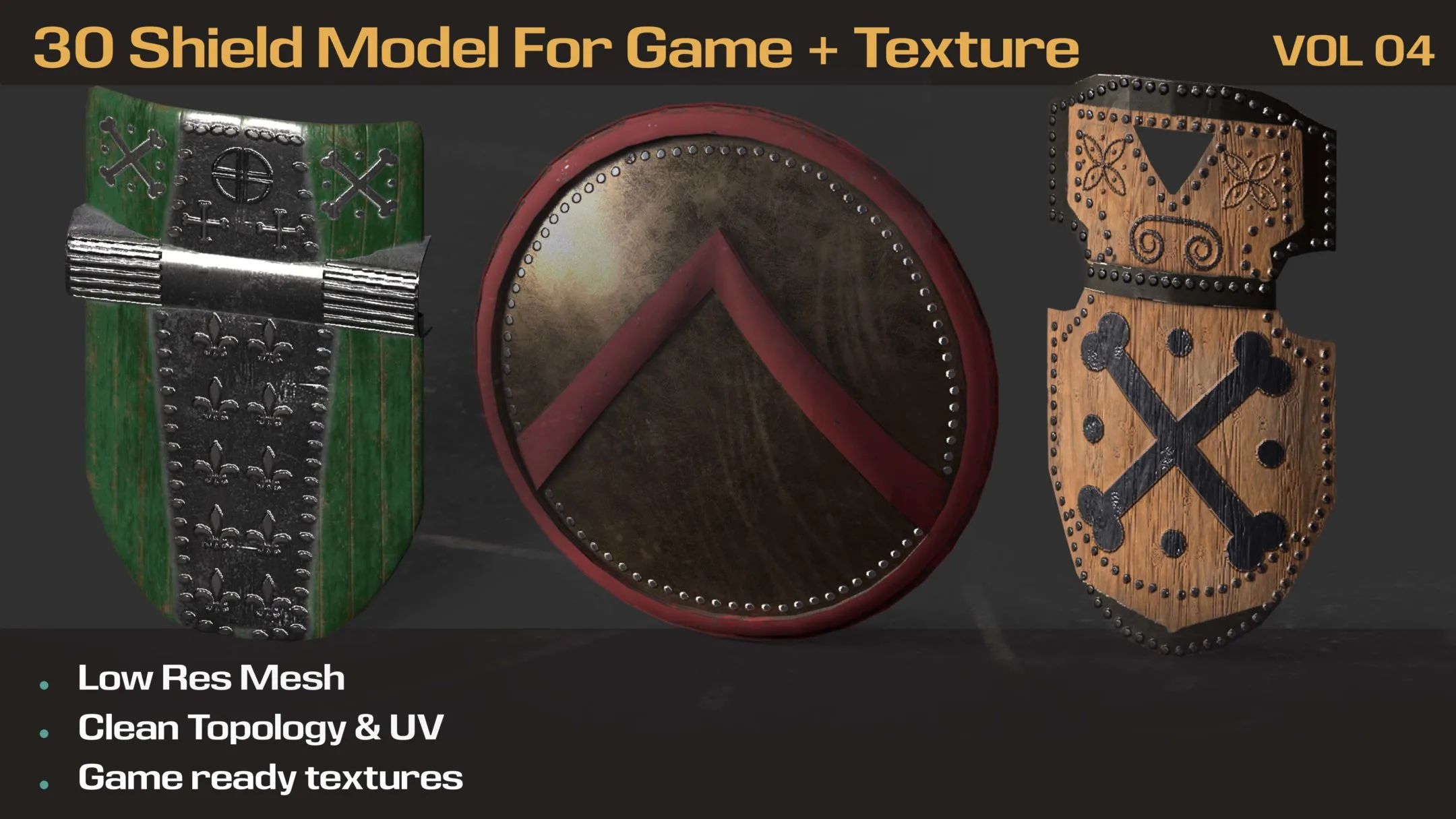 Shield Models Game-Ready+Texture