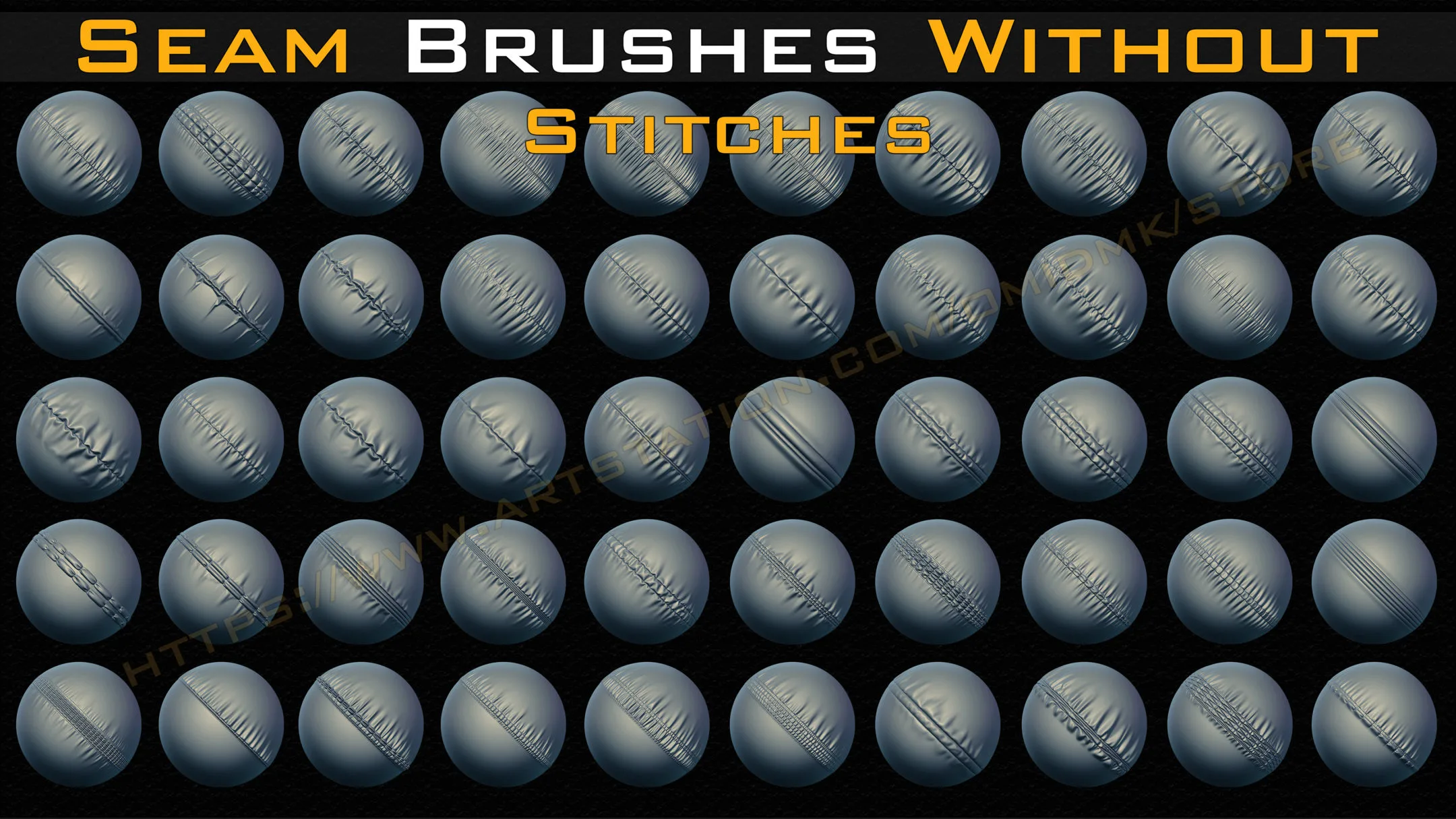 50 Seam Brushes Without Stitches (4k)+Alpha -Vol 02