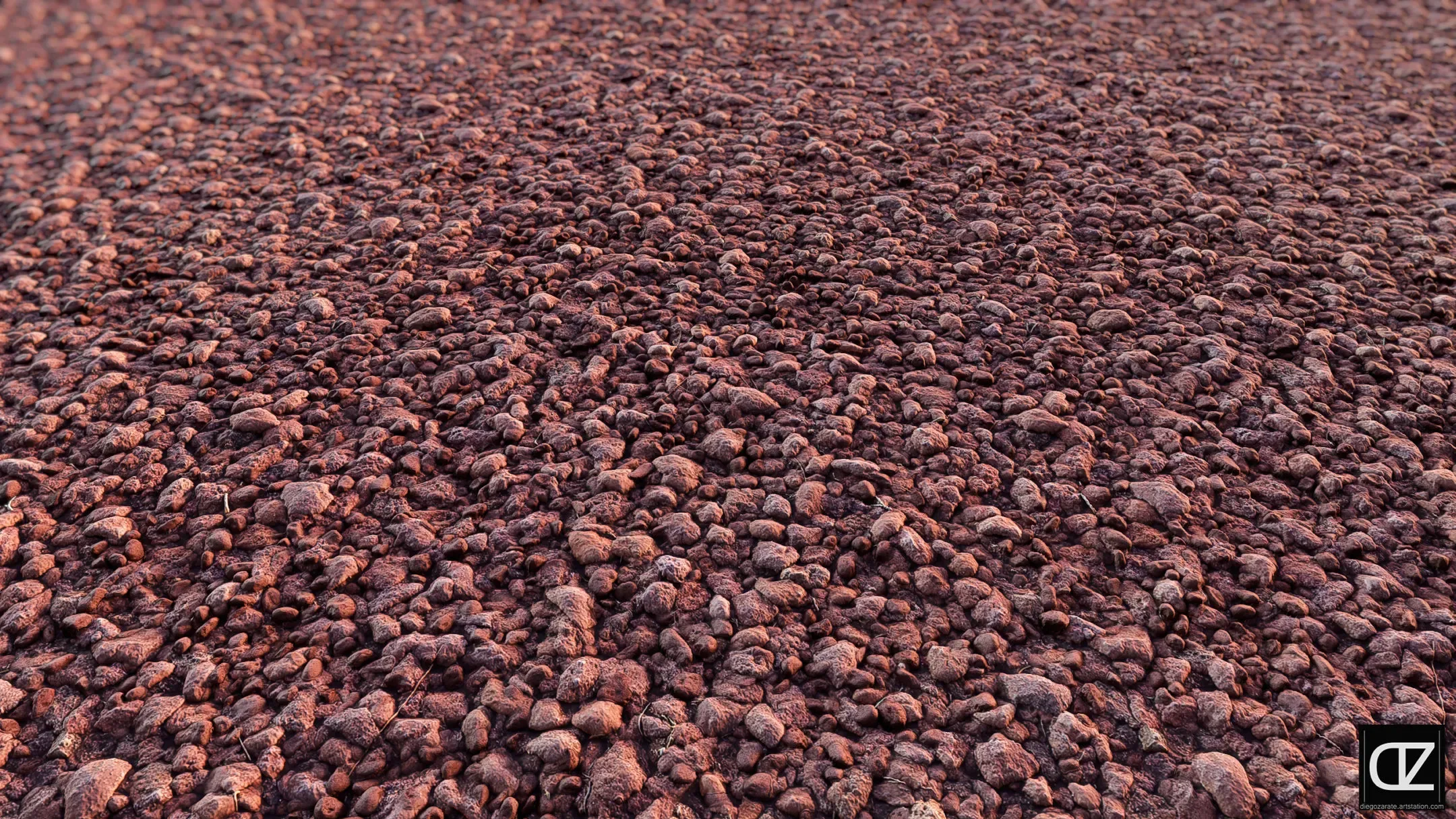 PBR - RED GRAVEL , PEBBLES, SOIL, GROUND - 4K MATERIAL