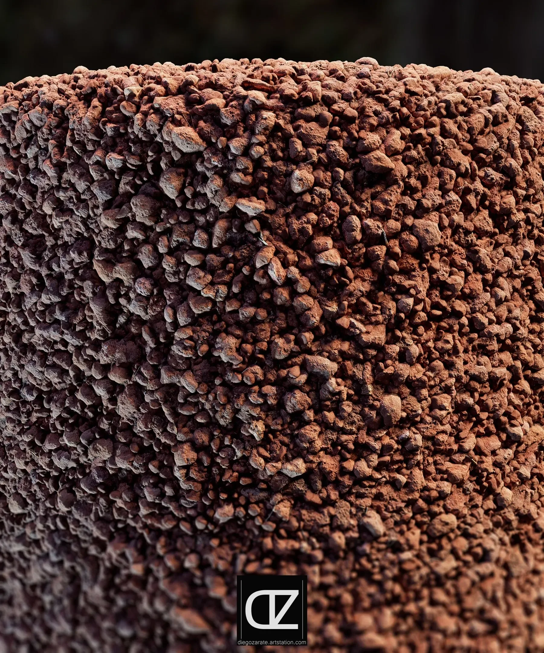 PBR - RED GRAVEL , PEBBLES, SOIL, GROUND - 4K MATERIAL