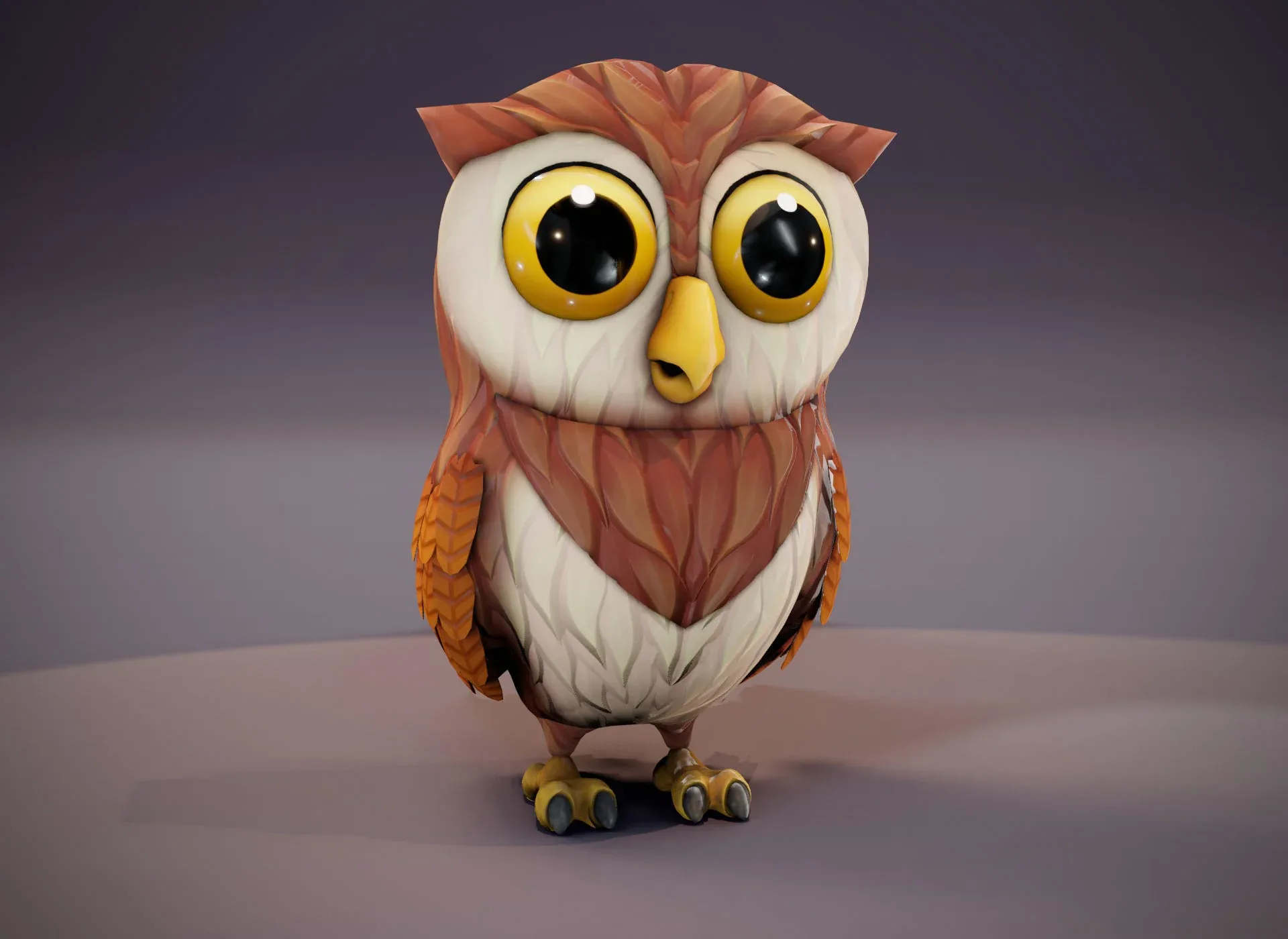 Cartoon Owl Animated 3D Model