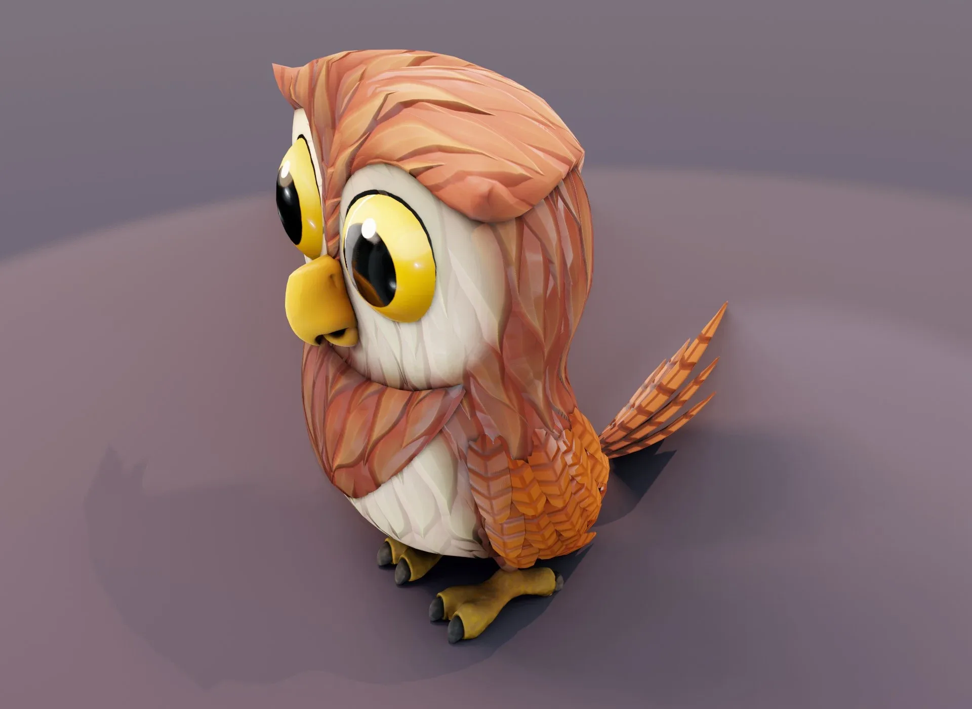 Cartoon Owl Animated 3D Model