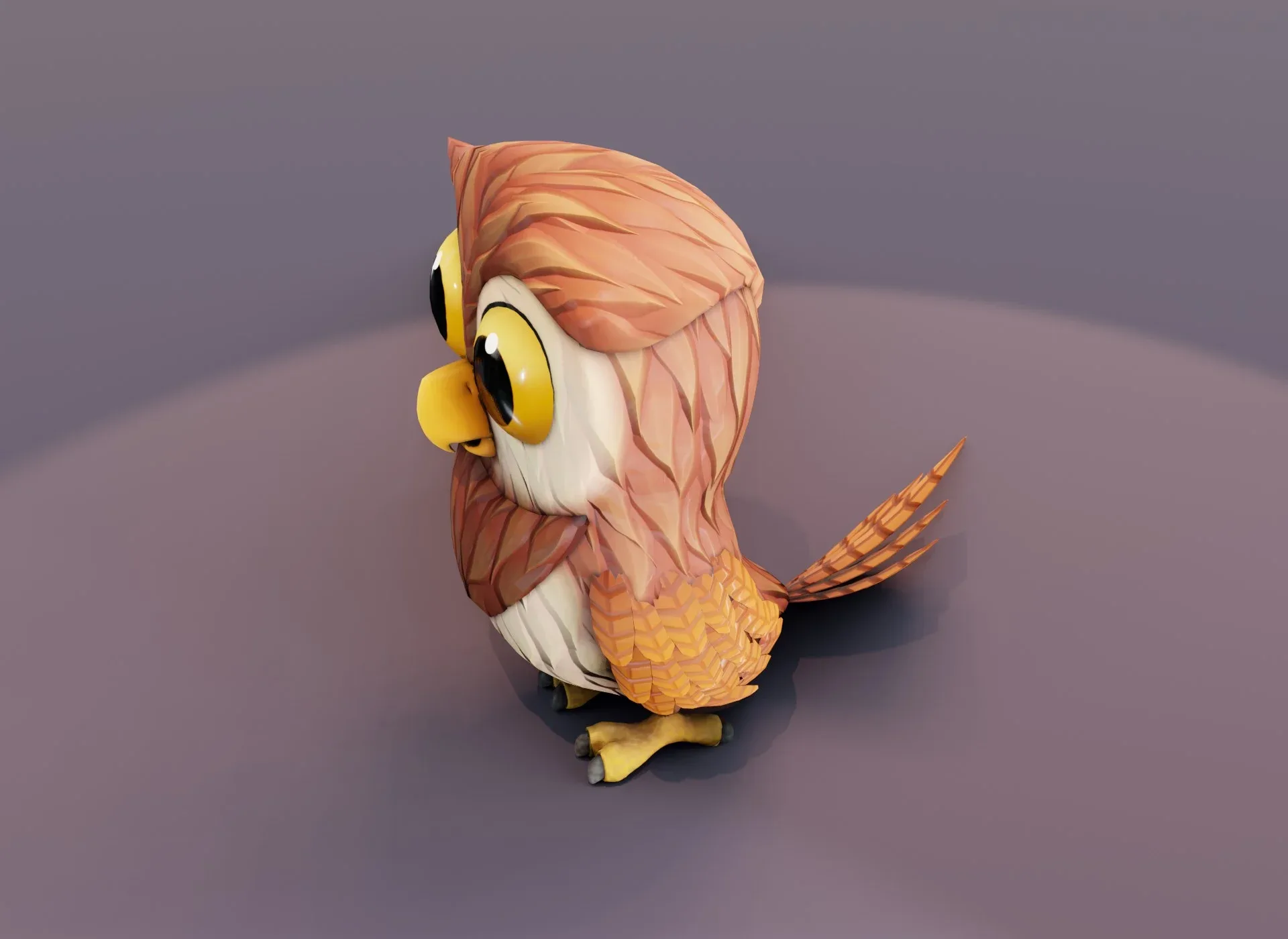 Cartoon Owl Animated 3D Model