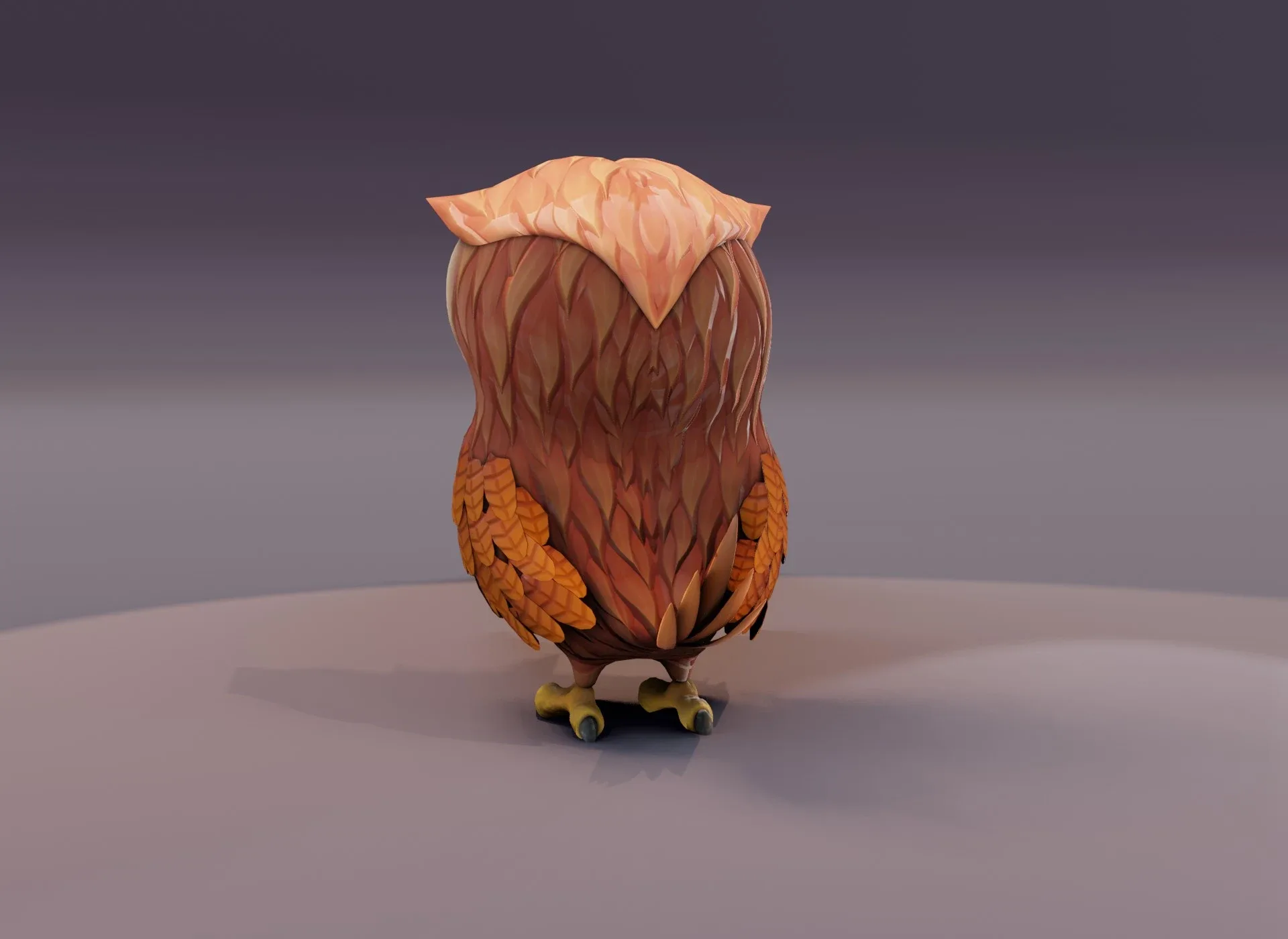 Cartoon Owl Animated 3D Model