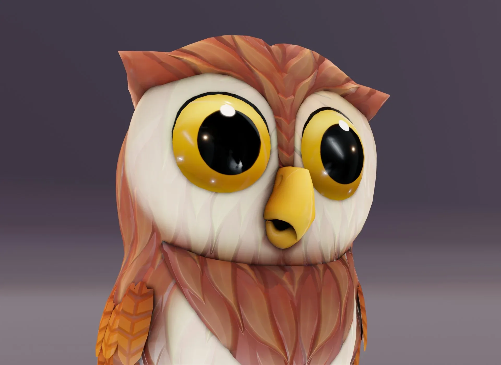 Cartoon Owl Animated 3D Model