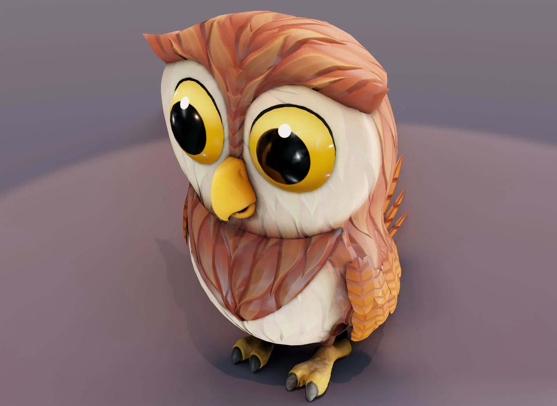 Cartoon Owl Animated 3D Model