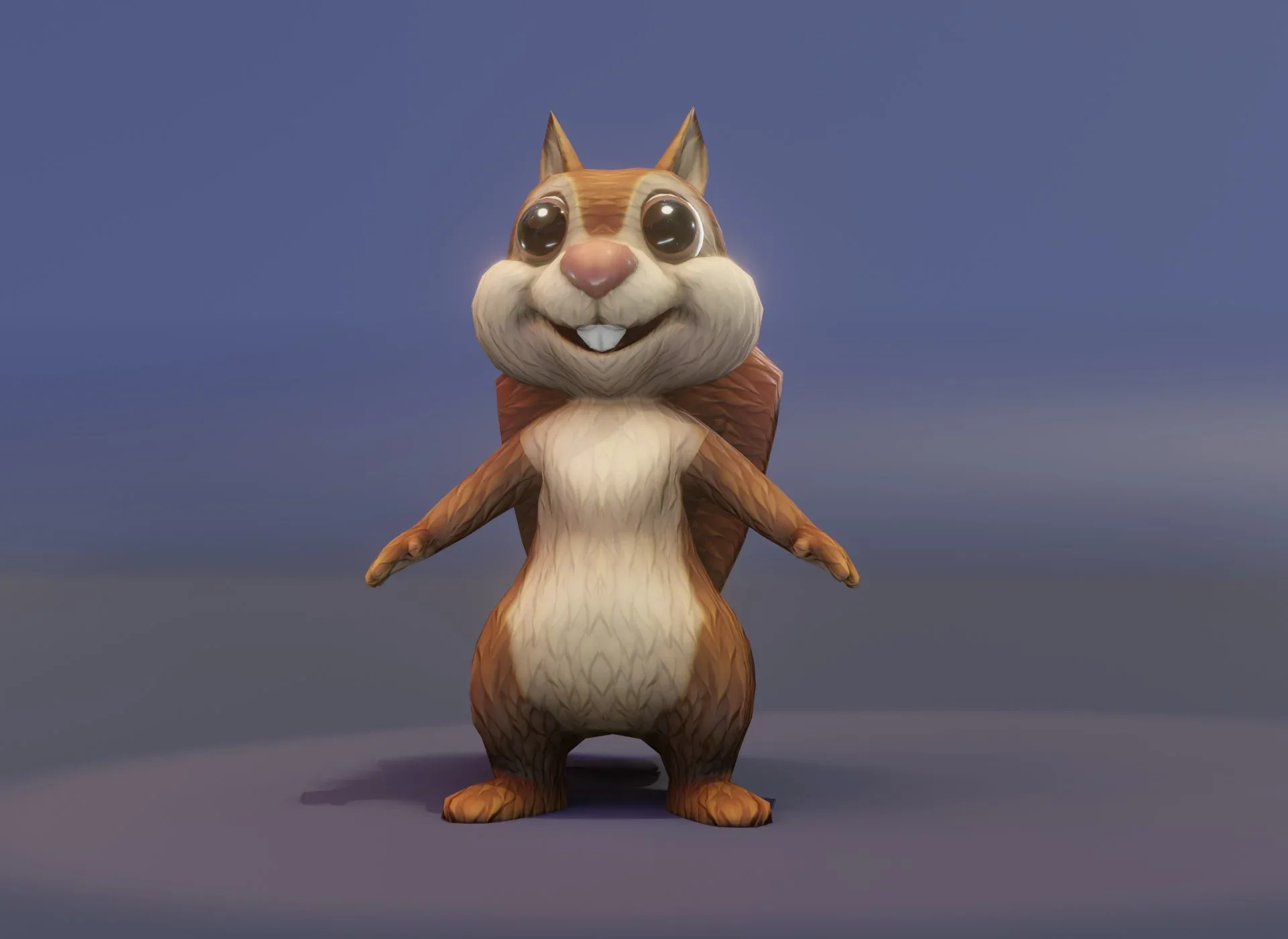 Cartoon Squirrel Animated 3D Model