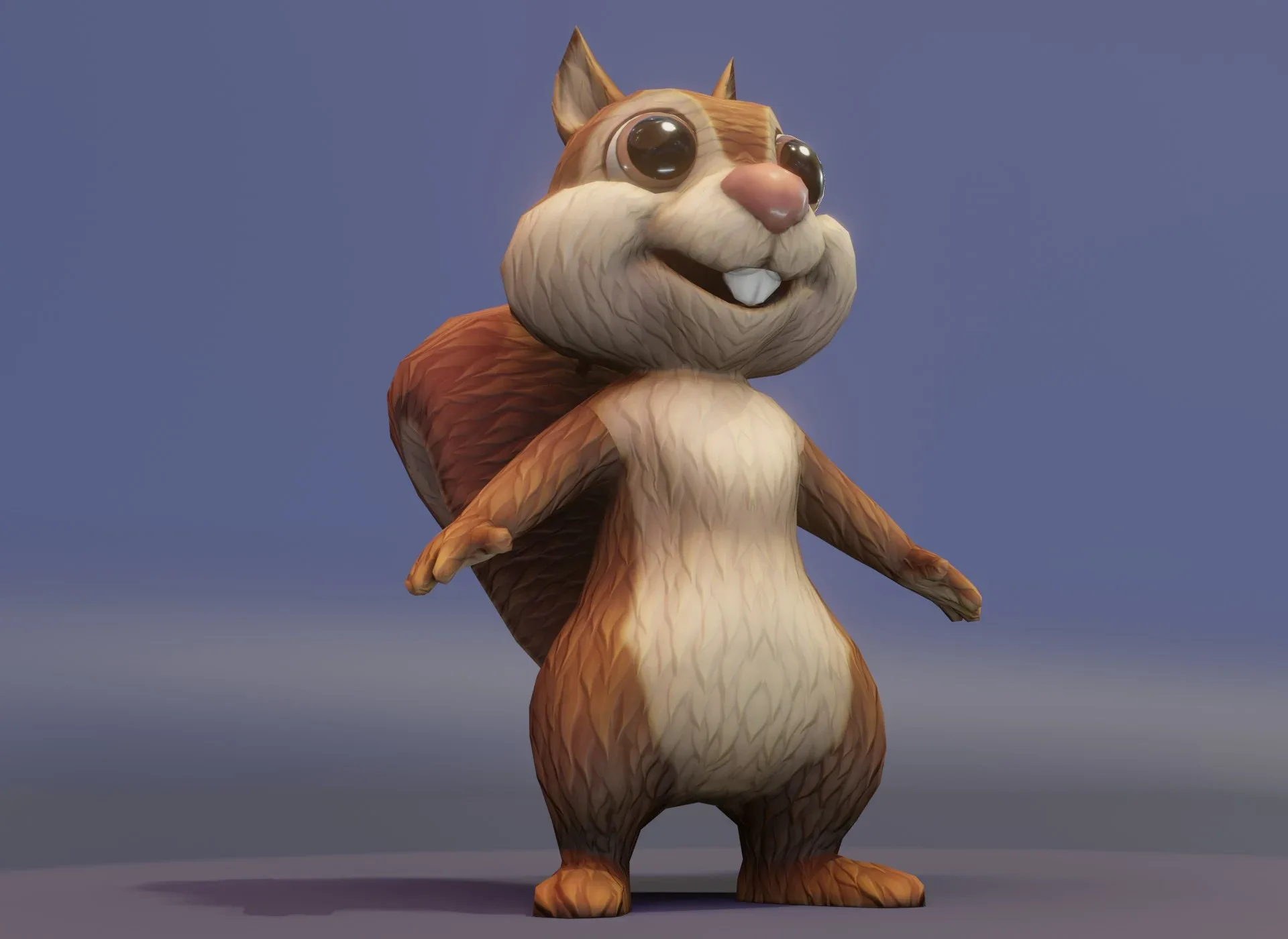 Cartoon Squirrel Animated 3D Model