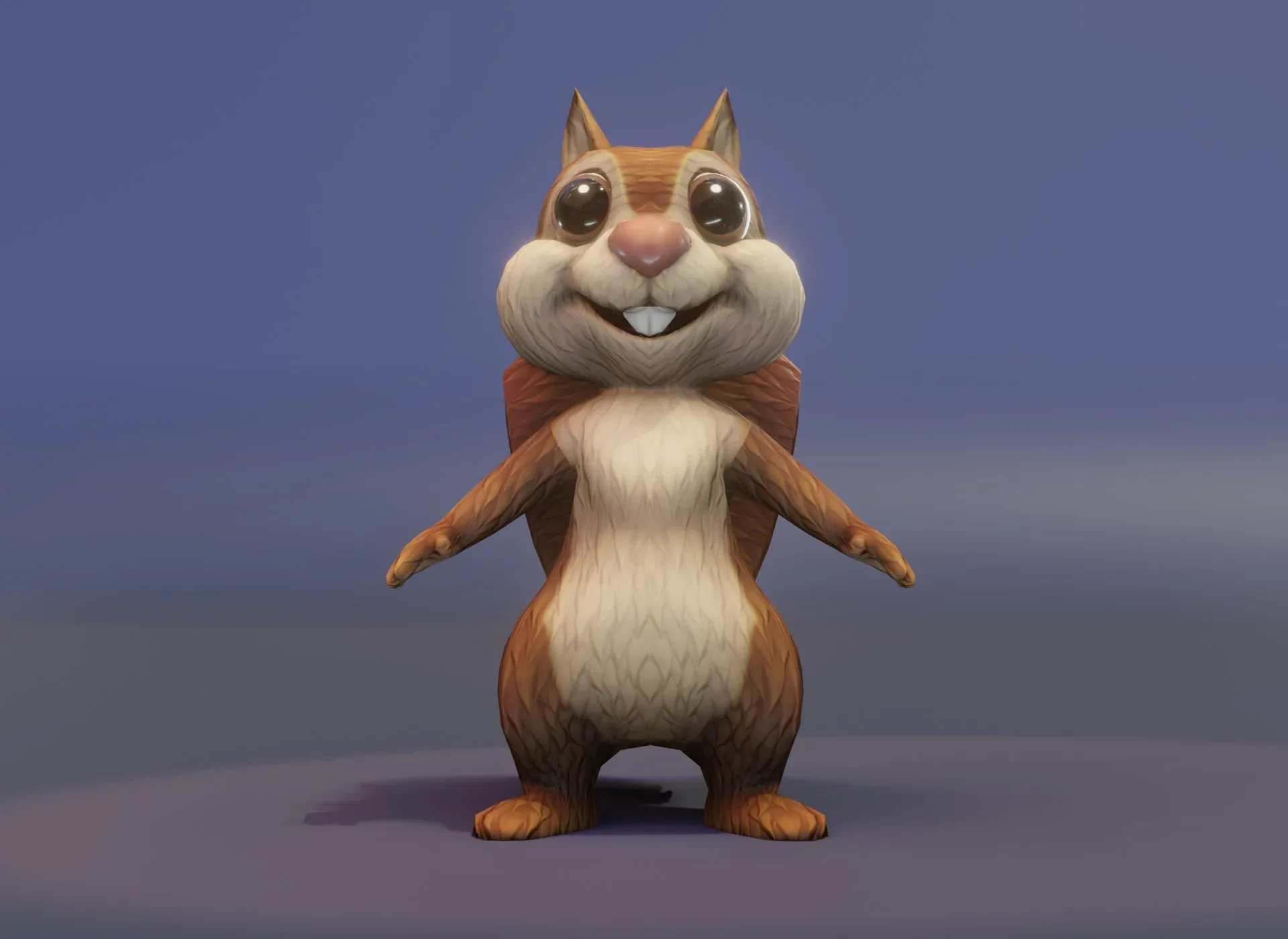 Cartoon Squirrel Animated 3D Model