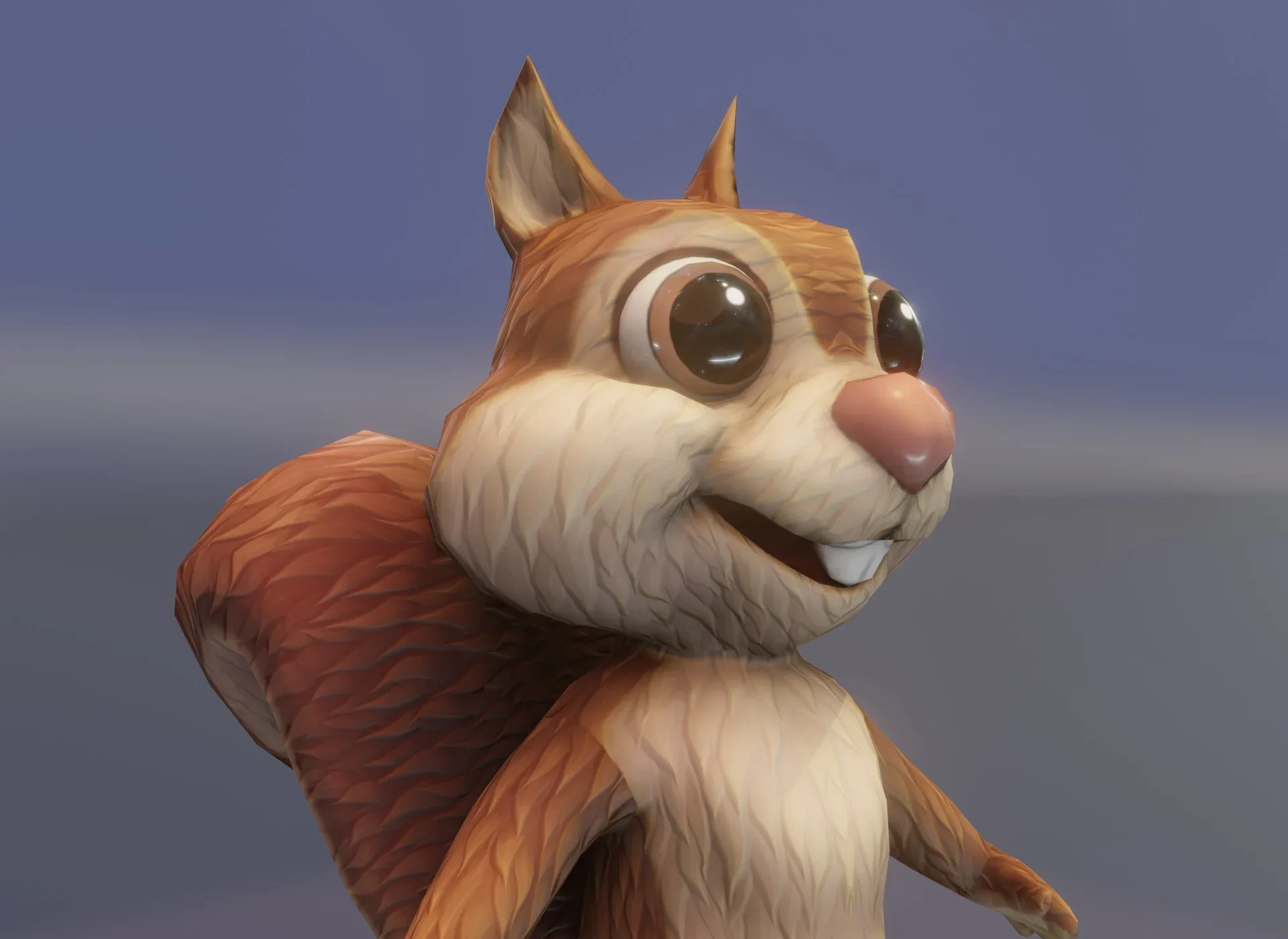 Cartoon Squirrel Animated 3D Model