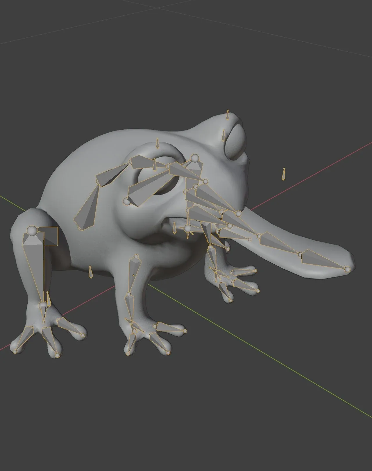 Cartoon Yellow-banded Frog Animated 3D Model