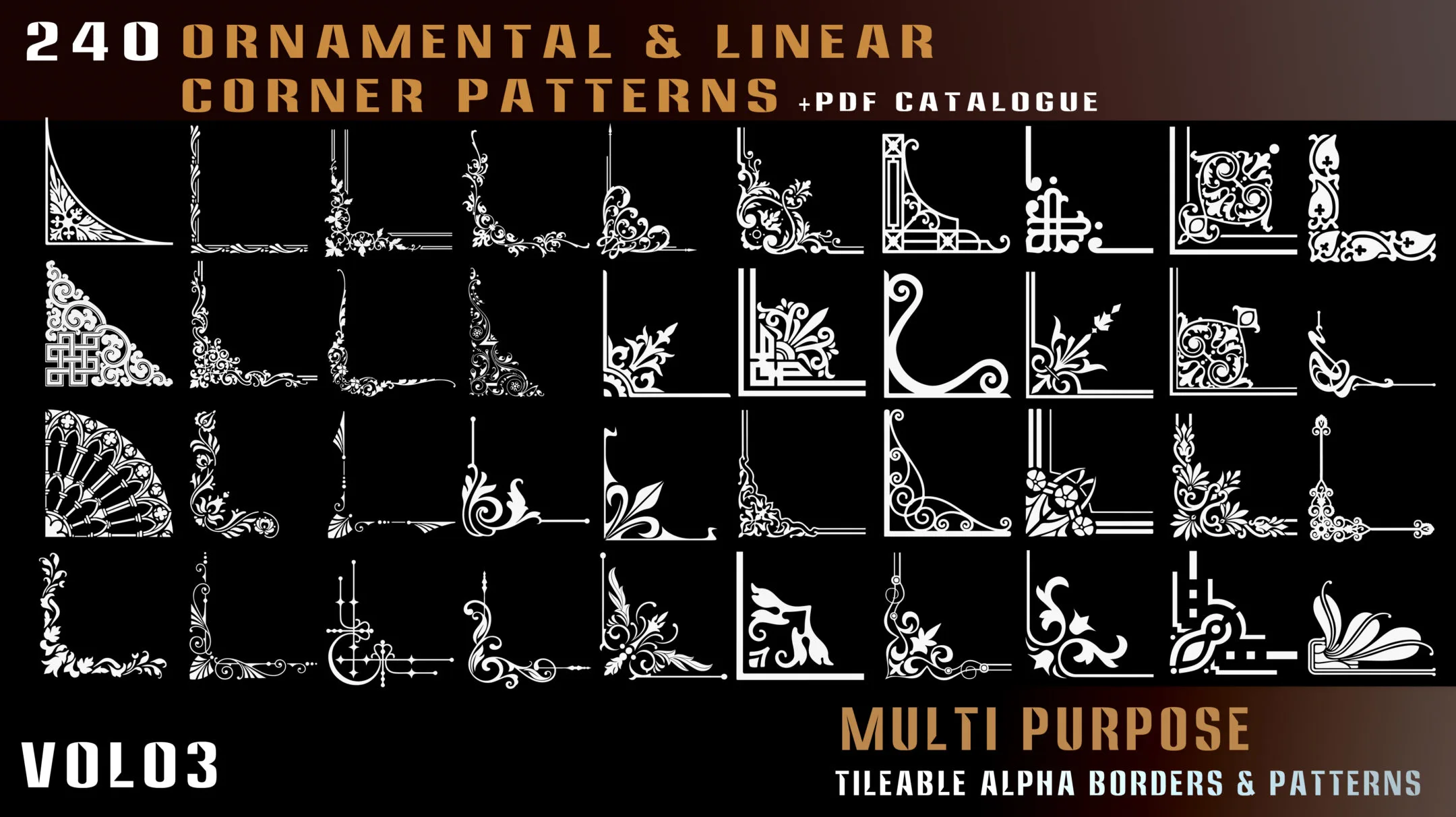 240 ornamental and linear corner patterns alpha-vol 03