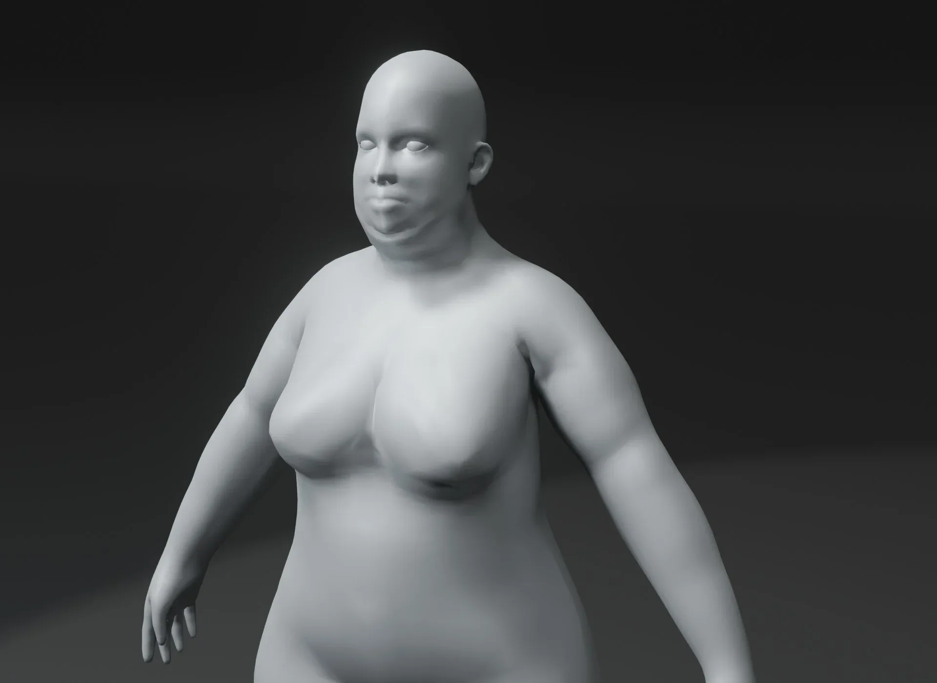 Female Body Fat Base Mesh 3D Model 10k Polygons