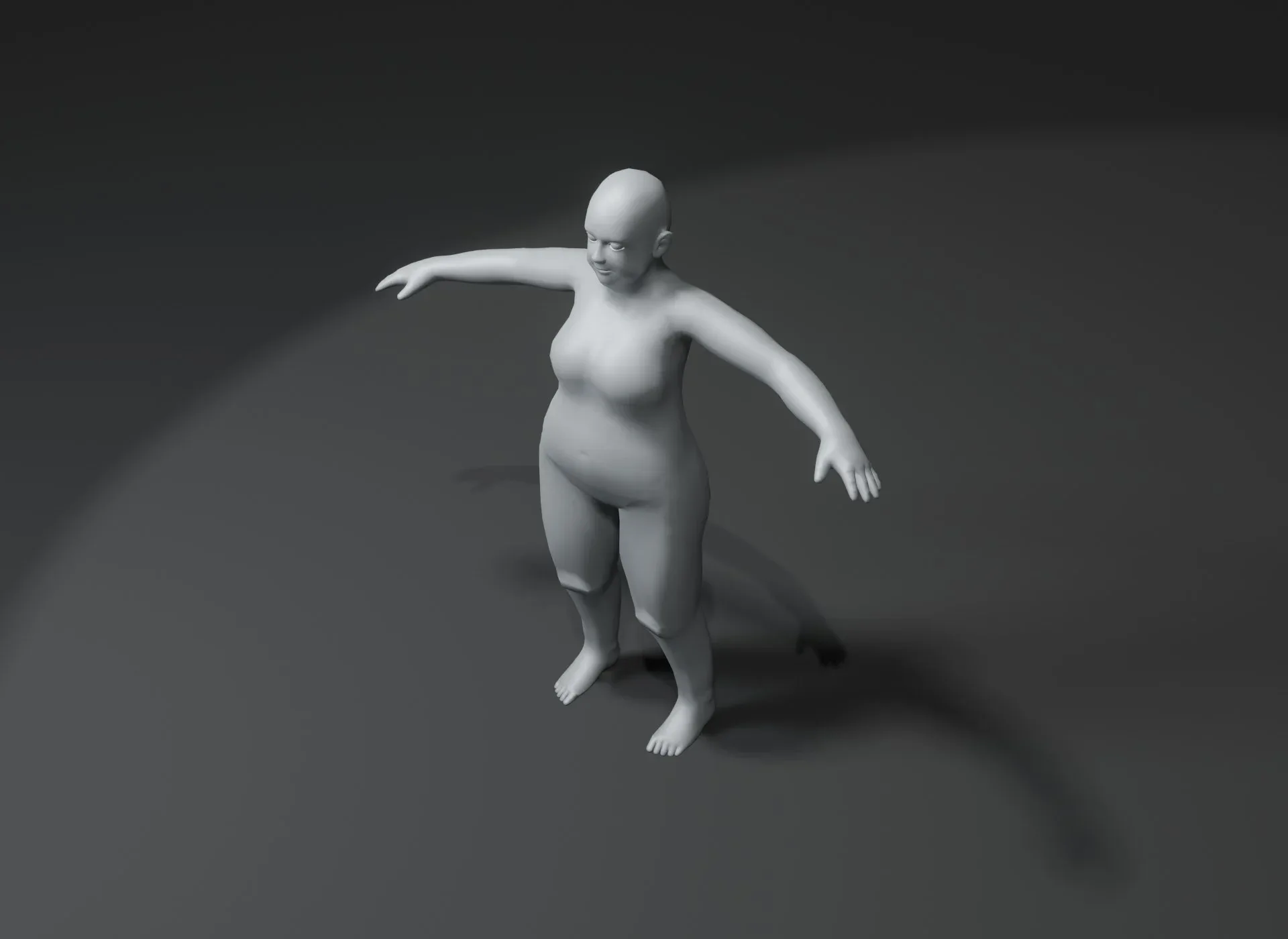 Fat Girl Kid Body Base Mesh 3D Model 10k Polygons