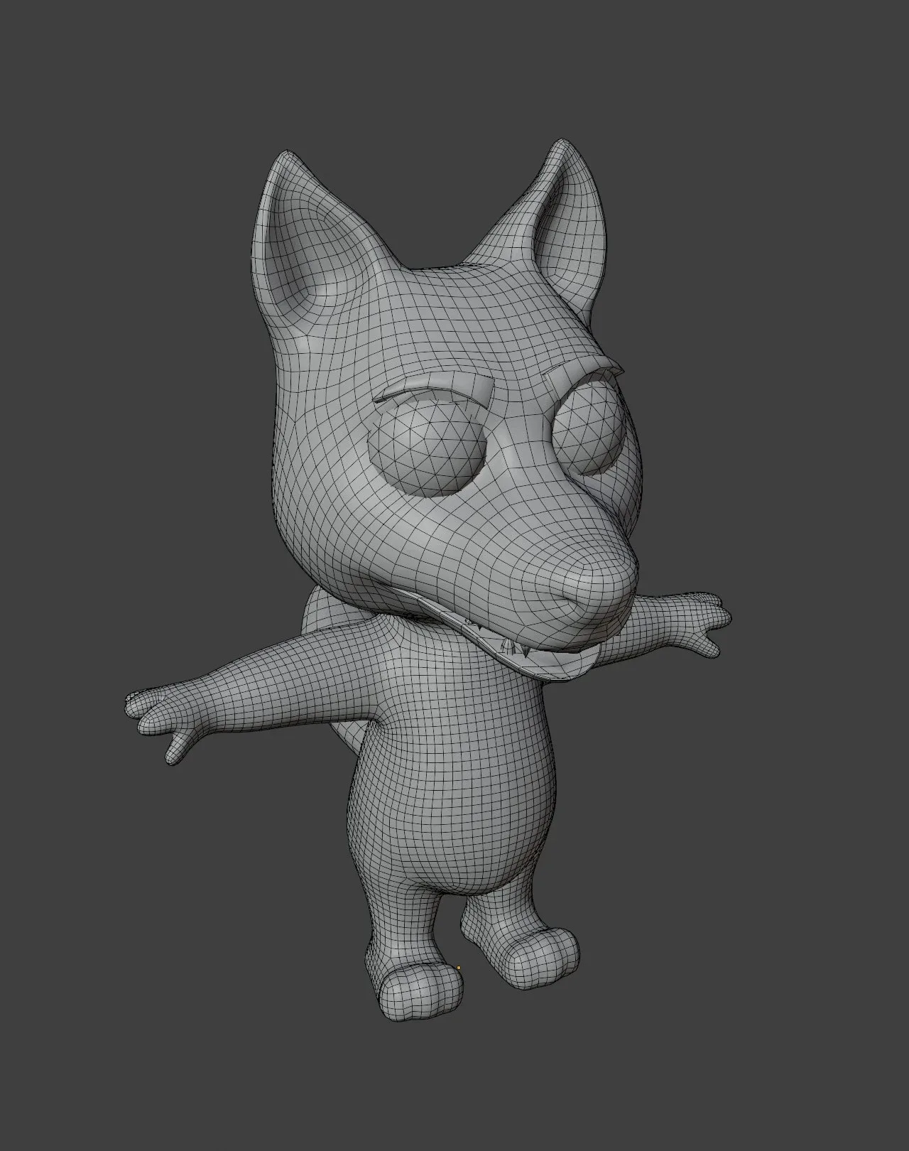 Cartoon Wolf Animated 3D Model