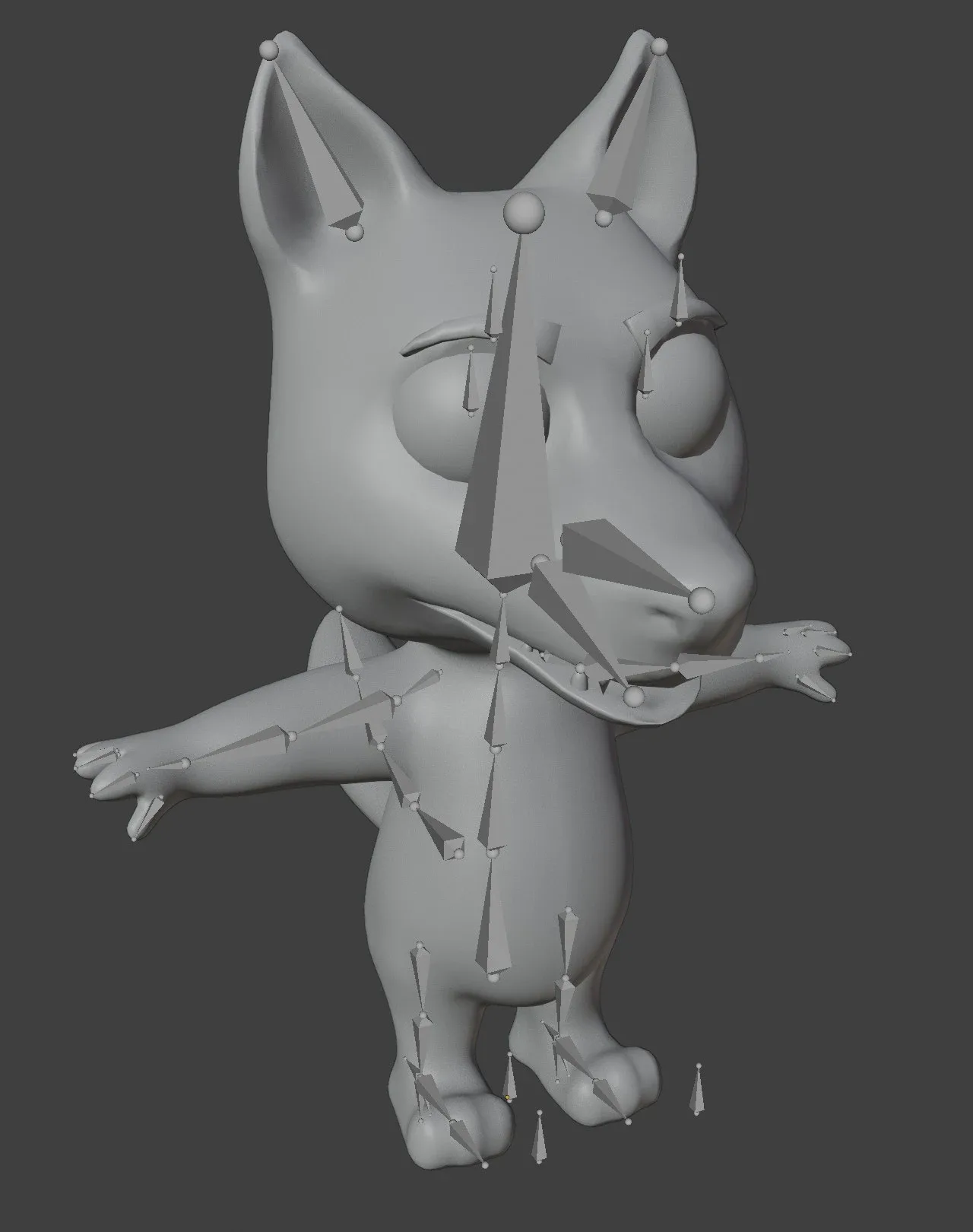 Cartoon Wolf Animated 3D Model