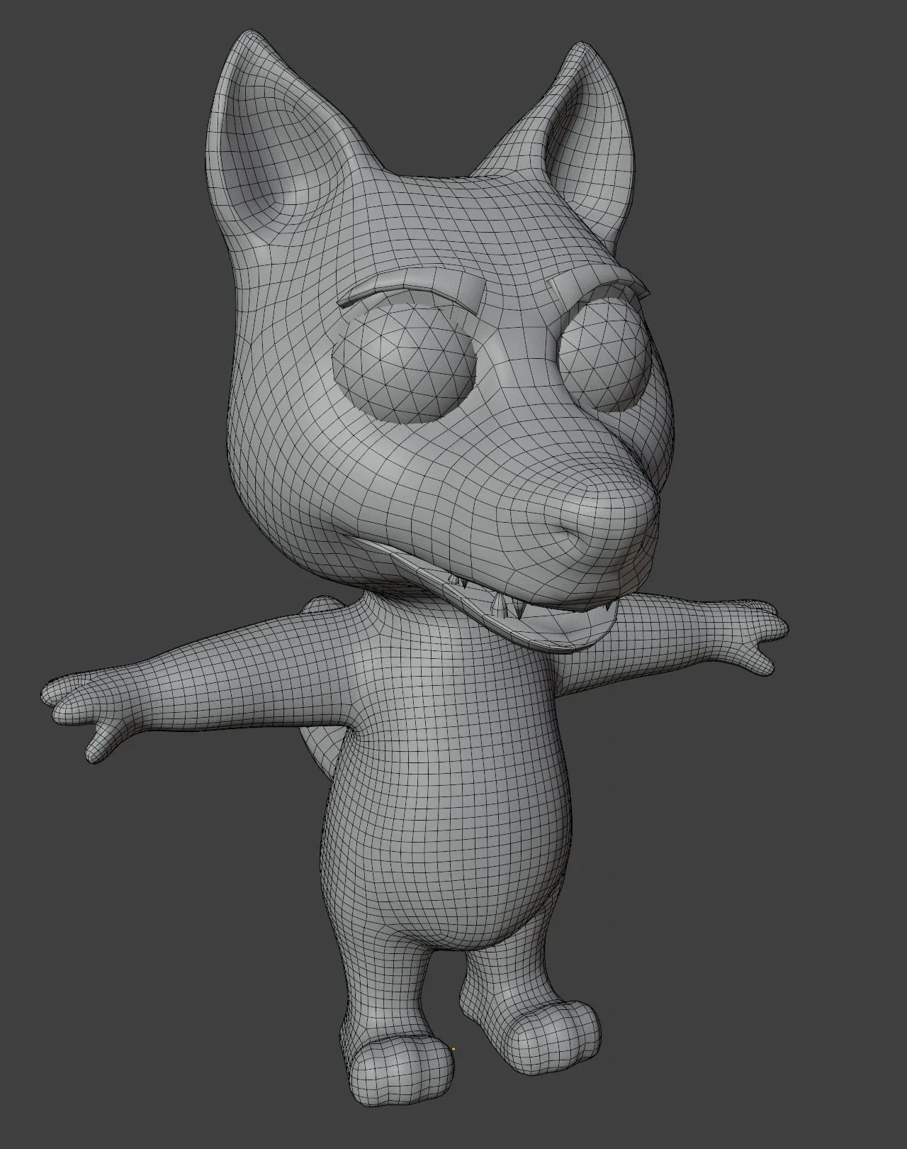 Cartoon White Wolf Animated 3D Model
