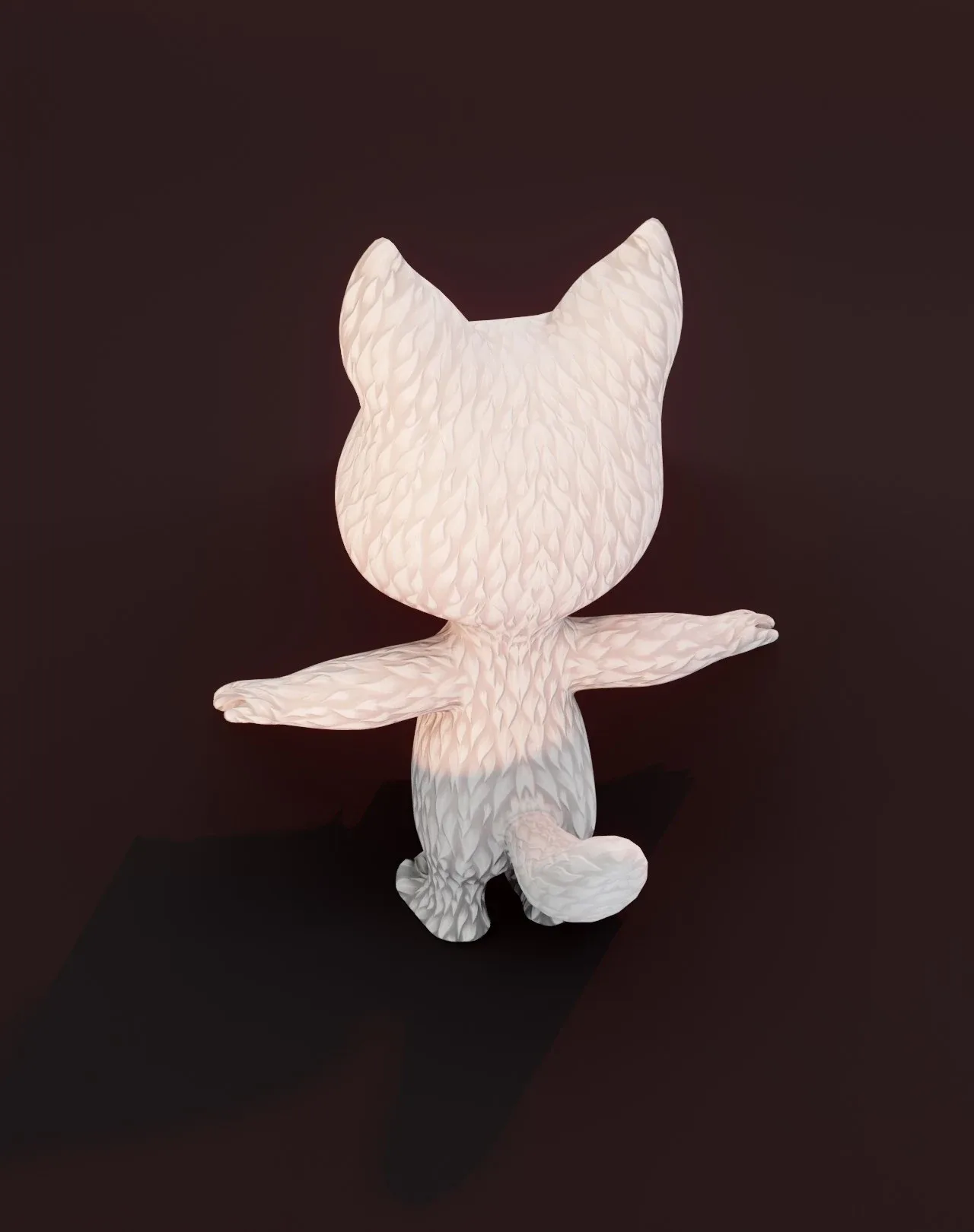 Cartoon White Wolf Animated 3D Model