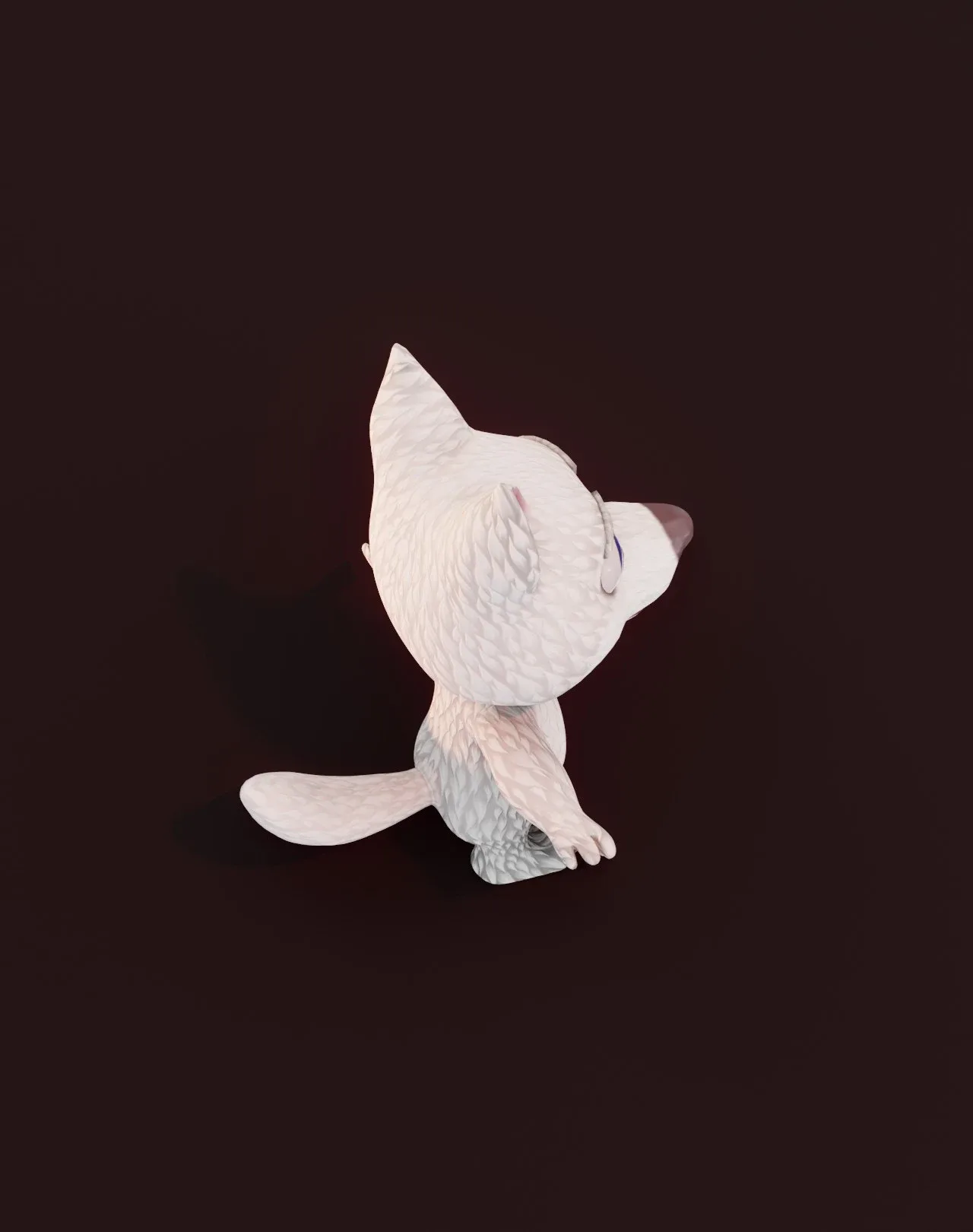 Cartoon White Wolf Animated 3D Model