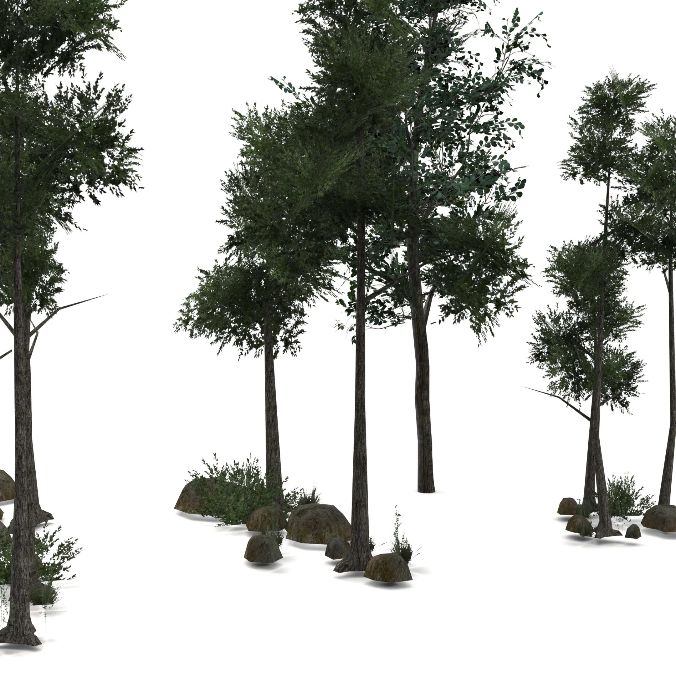 Low Poly Tree Bundle Game Ready