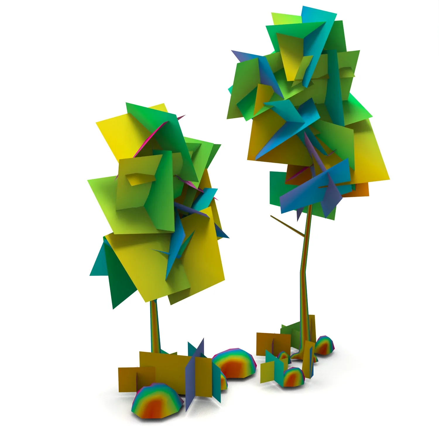 Low Poly Tree Bundle Game Ready