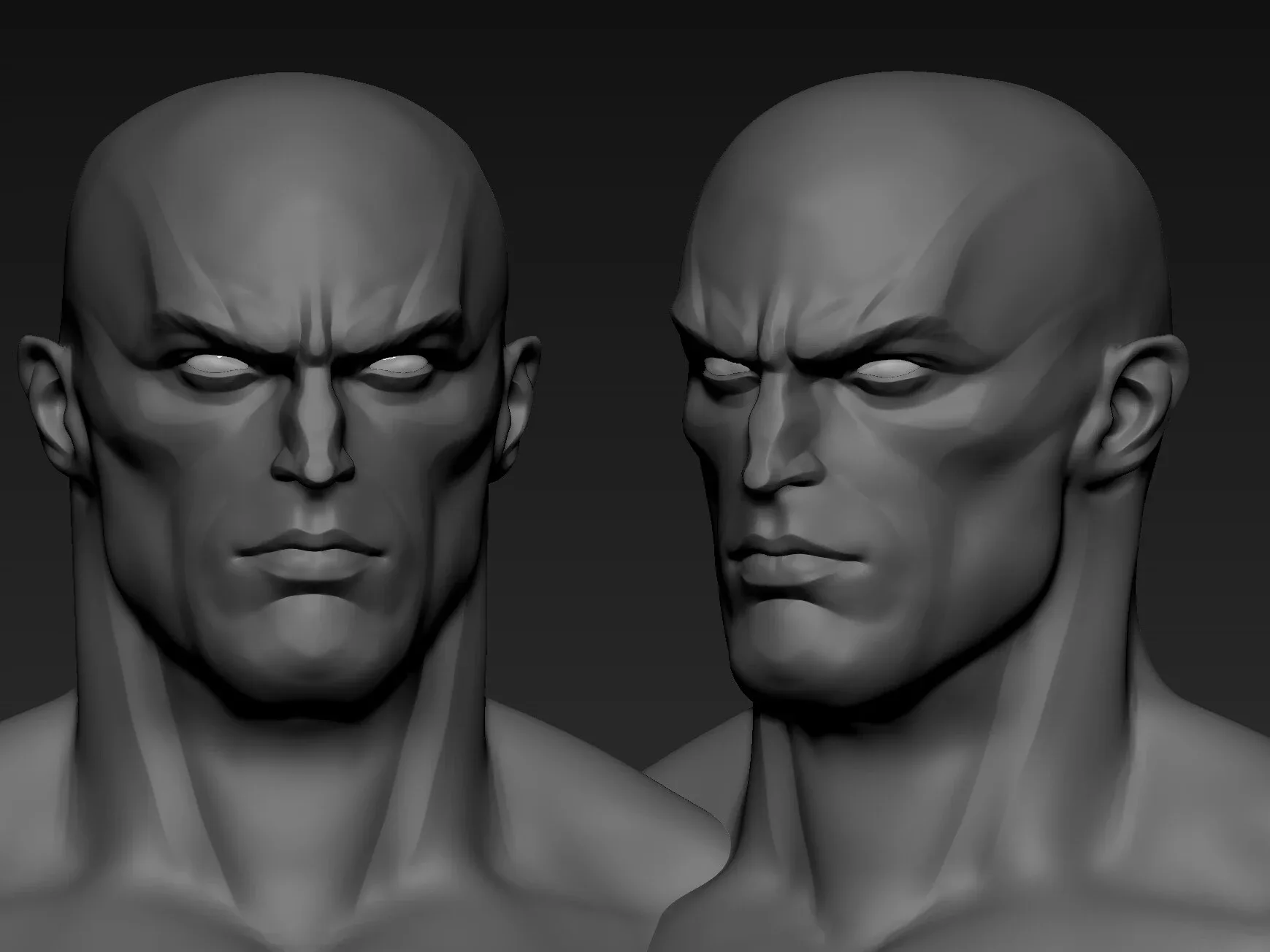 Comic Male Basemesh Head